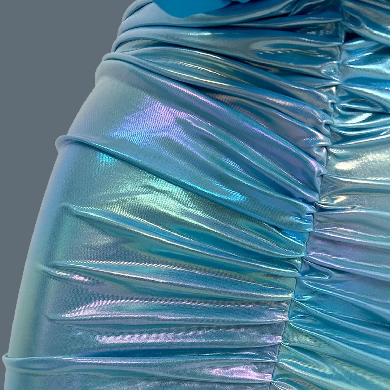 Shine Bandage Strapless Top Mini Skirt 2Pcs Blue Set for Women Sexy Club Dance Wear Bar Celebrate Evening Birthday Dress Yaoxia