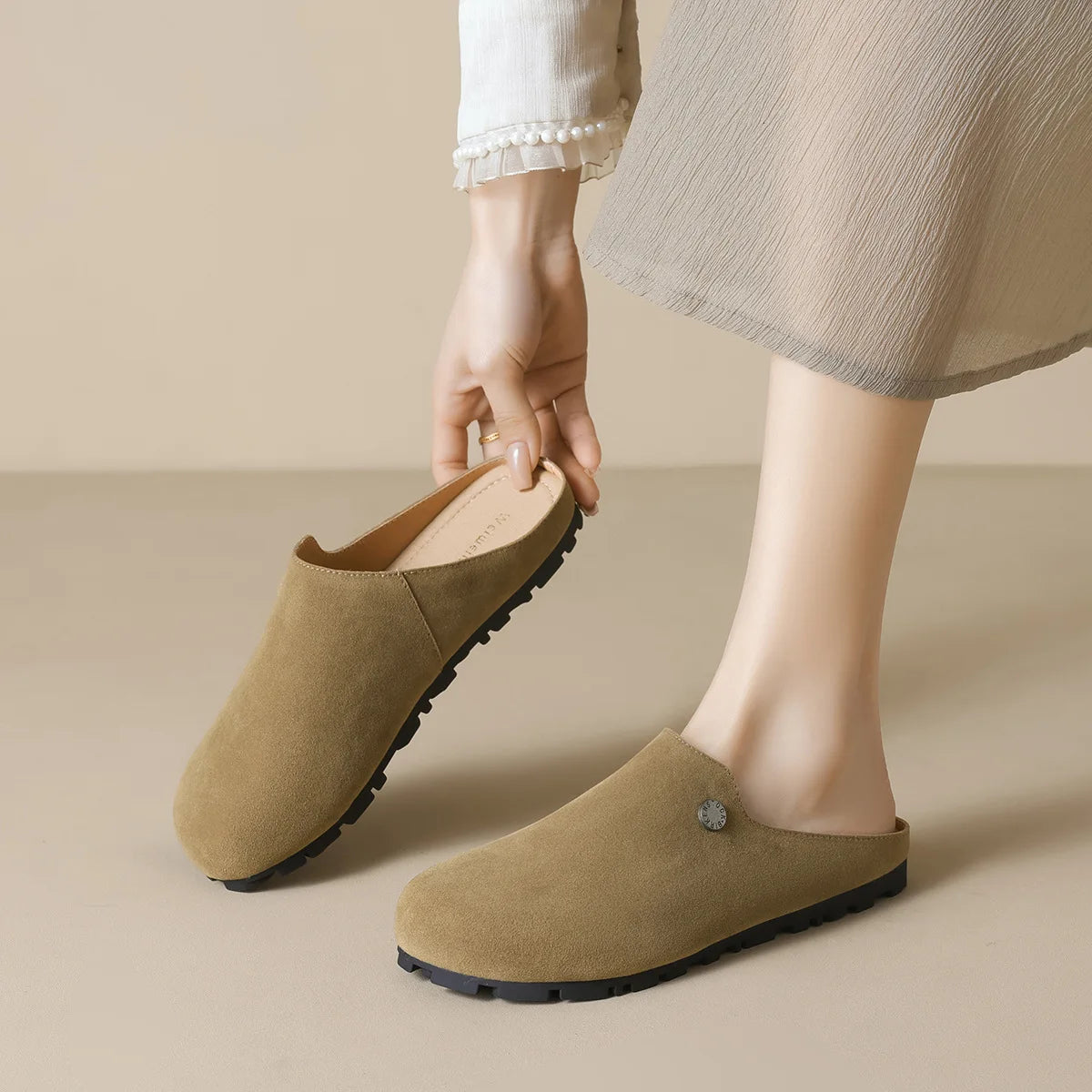 New spring women's outdoor shoes Mules Slippers Ladies' casual flat shoes Work shoes Boat shoes Large sizes 41-43