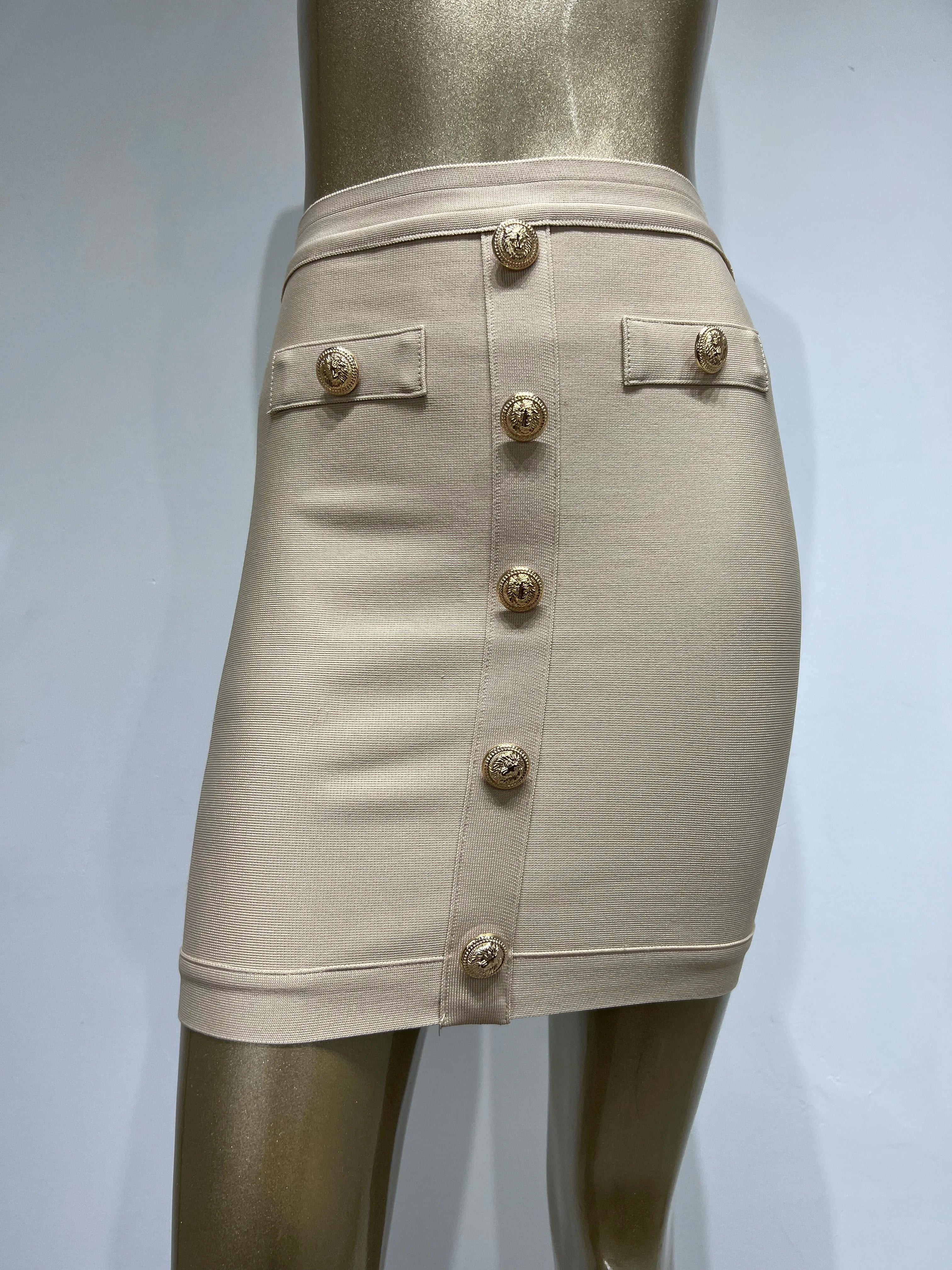 5 Colors Women Sexy Button Fashion Bodycon Mini Skirts Rayon Bandage Pencil Skirt Celebrate Casual Wear High Quality