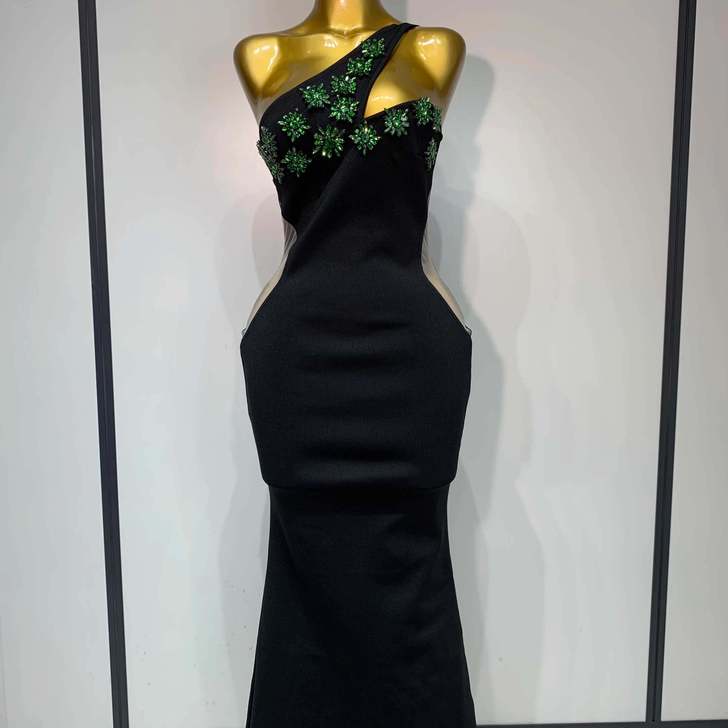 Sparkly Rhinestones Evening Bandage Long Dresses Women Sexy Backless Stretch Elegant Prom Luxury Birthday Gown Club Vestidos black