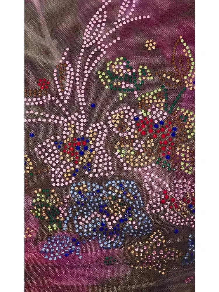 Jaded London Spring/Summer New Spicy Girl Diamond Set Printed Tank Top Short Style Tie Dye Sexy Slimming Bareback Top