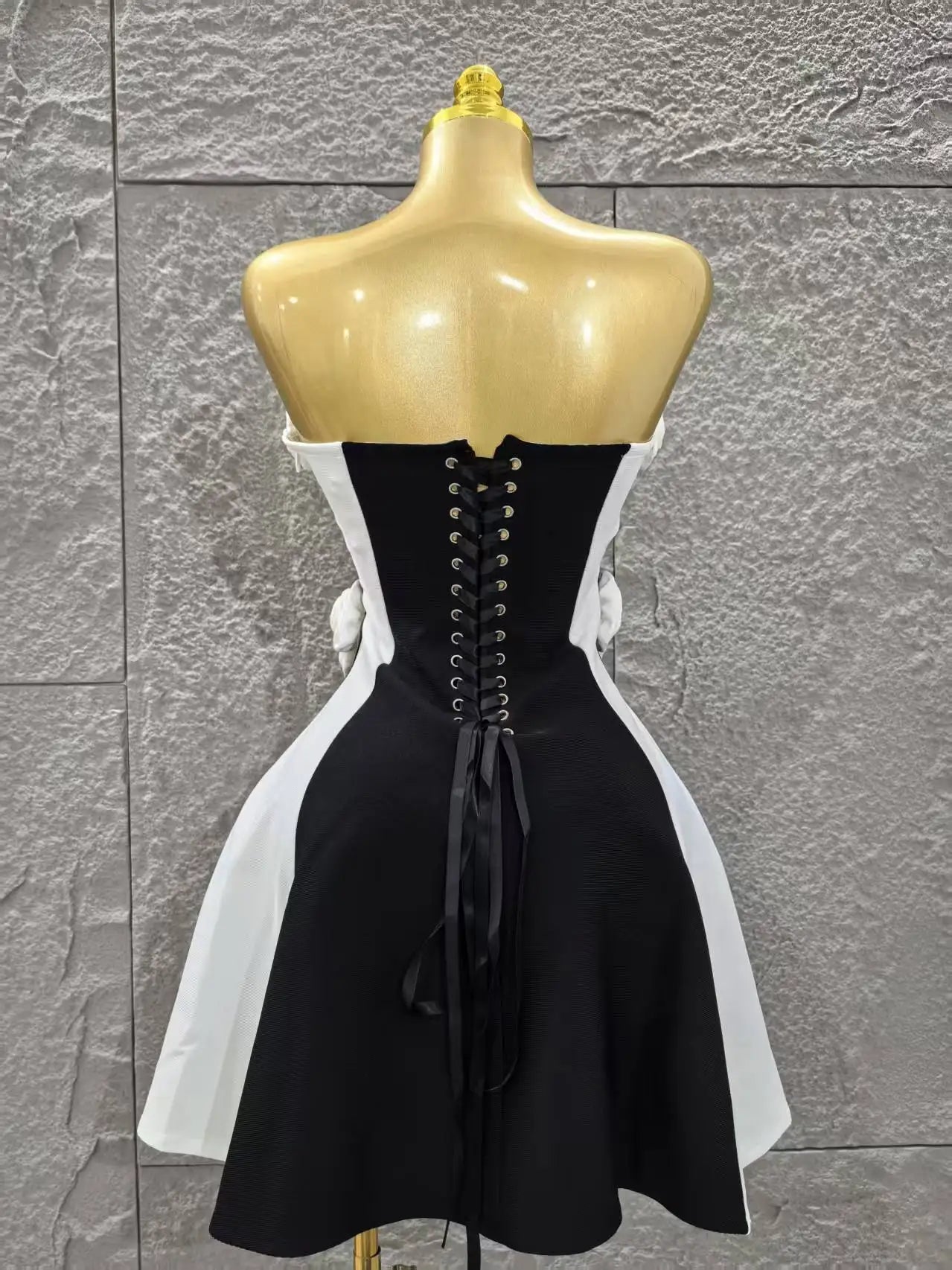 Women Sexy Strapless Florals Bandage A-Line Mini Dress Celebrate Birthday Party Girls' Date Vacation Dress