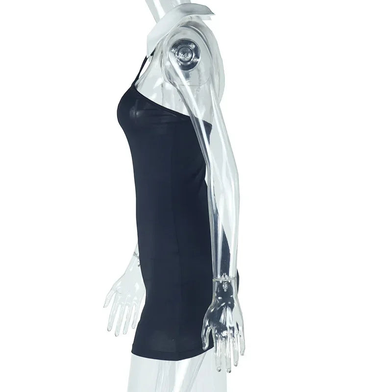 Women Sleeveless Off Shoulder Mini Dress 2025 Summer Backless Sexy Birthday Evening Night Party Vestidos Dresses