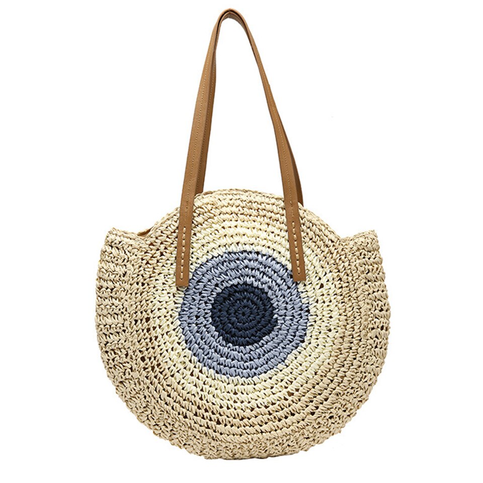 Summer Straw Handbag Wooden Handle Large Capacity Paper Rope Woven Straw Bag 2024 New Fashion Summer Vacation Travel Beach Bag beige21