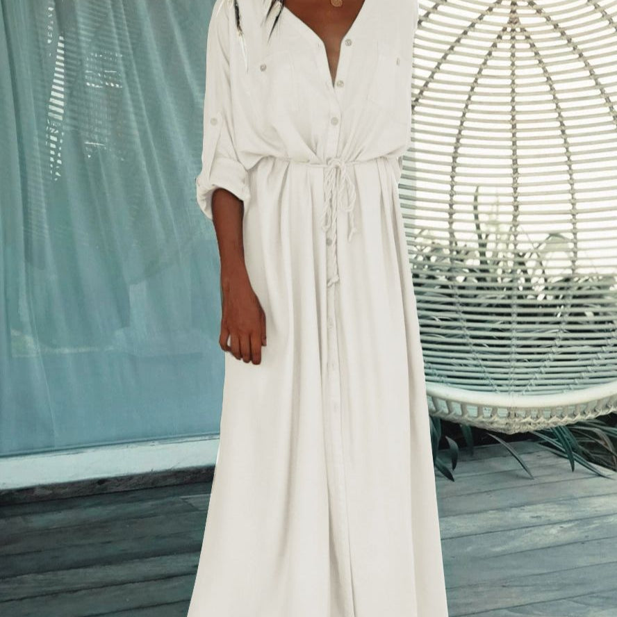 White Knitted Beach Cover up dress Tunic Long Pareos Bikinis Cover ups Swim Cover up Robe Plage Beachwear LXF8615W1