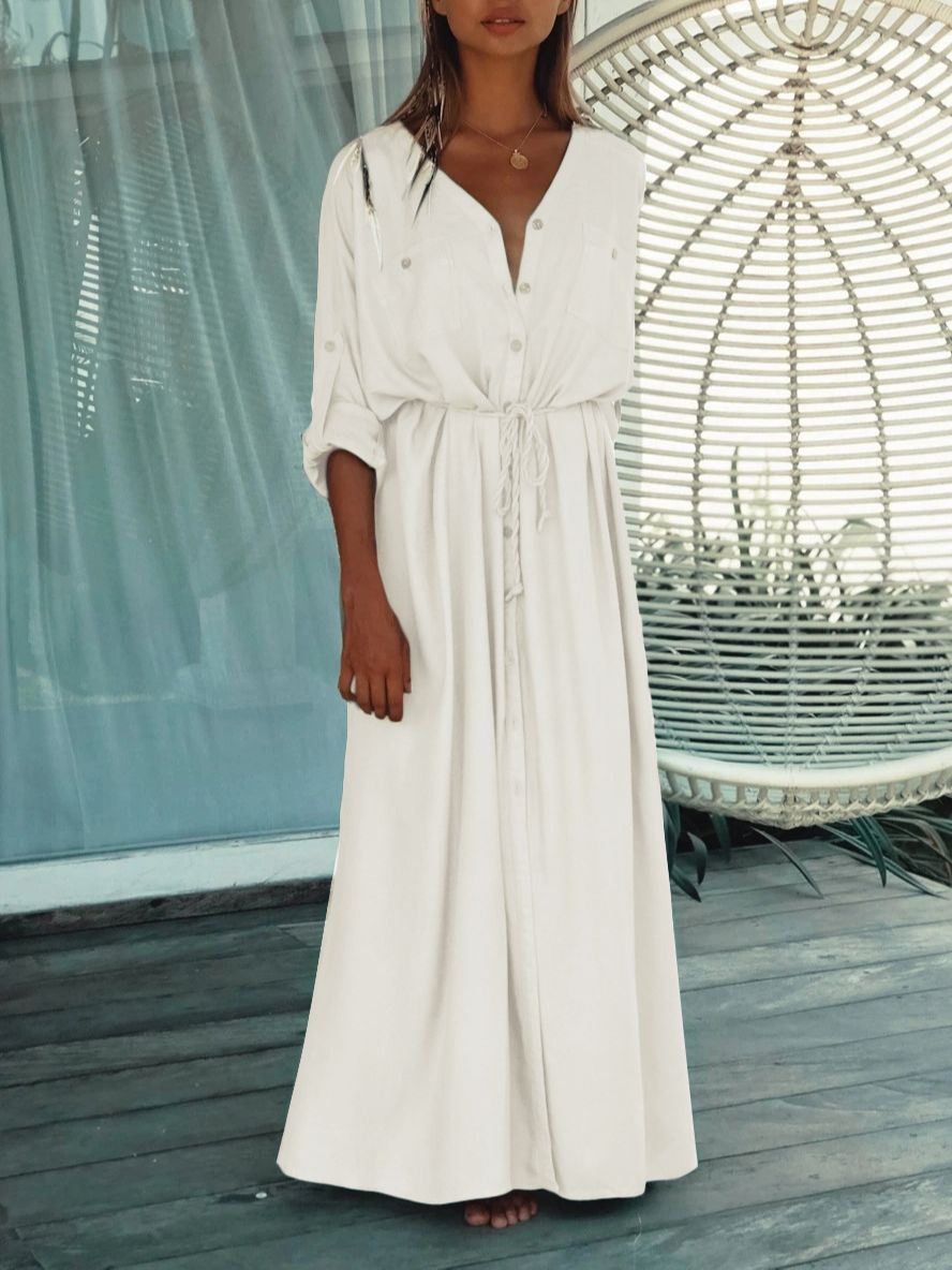 White Knitted Beach Cover up dress Tunic Long Pareos Bikinis Cover ups Swim Cover up Robe Plage Beachwear LXF8615W1