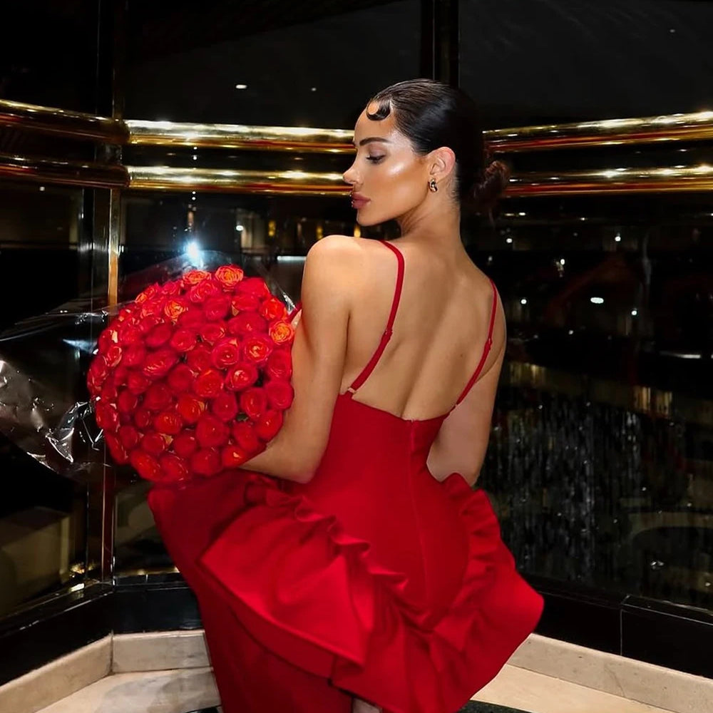 Sexy Women Long Bandage Dress Ruffle Sleeveless Slim Solid Summer Party Fishbone Maxi Dress Clubwear Female Vestido Outfits