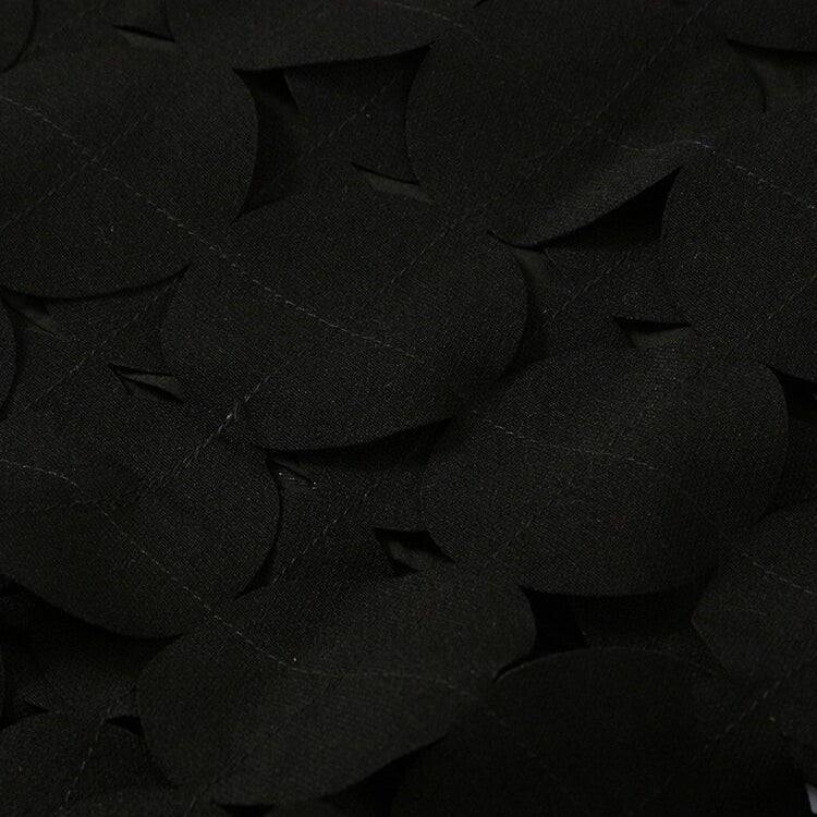 [EAM] High Waist Black Hollow Out Tassels Long Slit Elegant Half-body Skirt Women Fashion Tide New Spring Autumn 2024 1DE9035