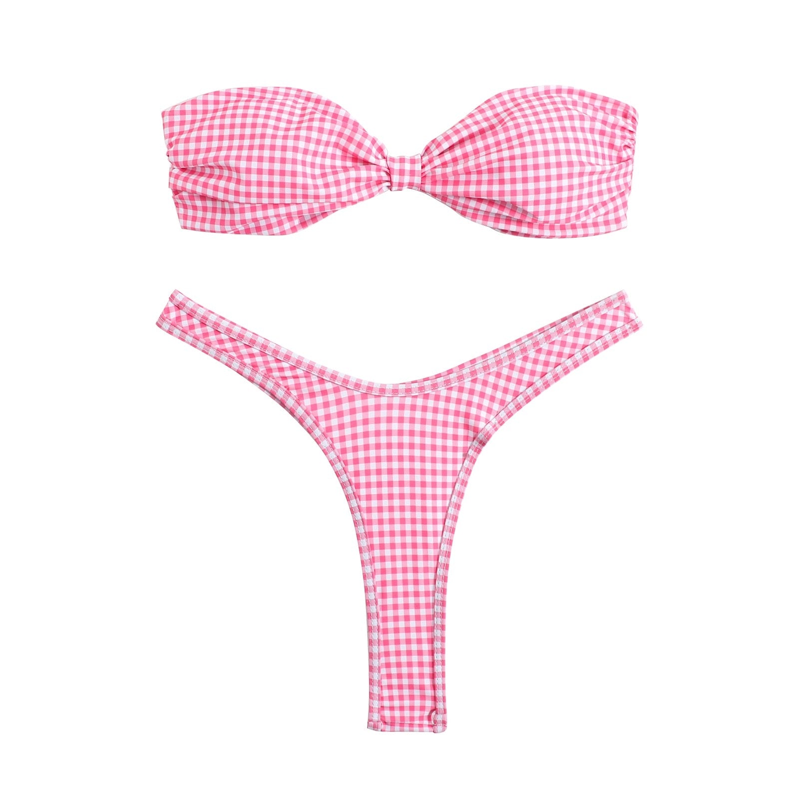 Swimwear Floral Print Bandeau Bikini Set High