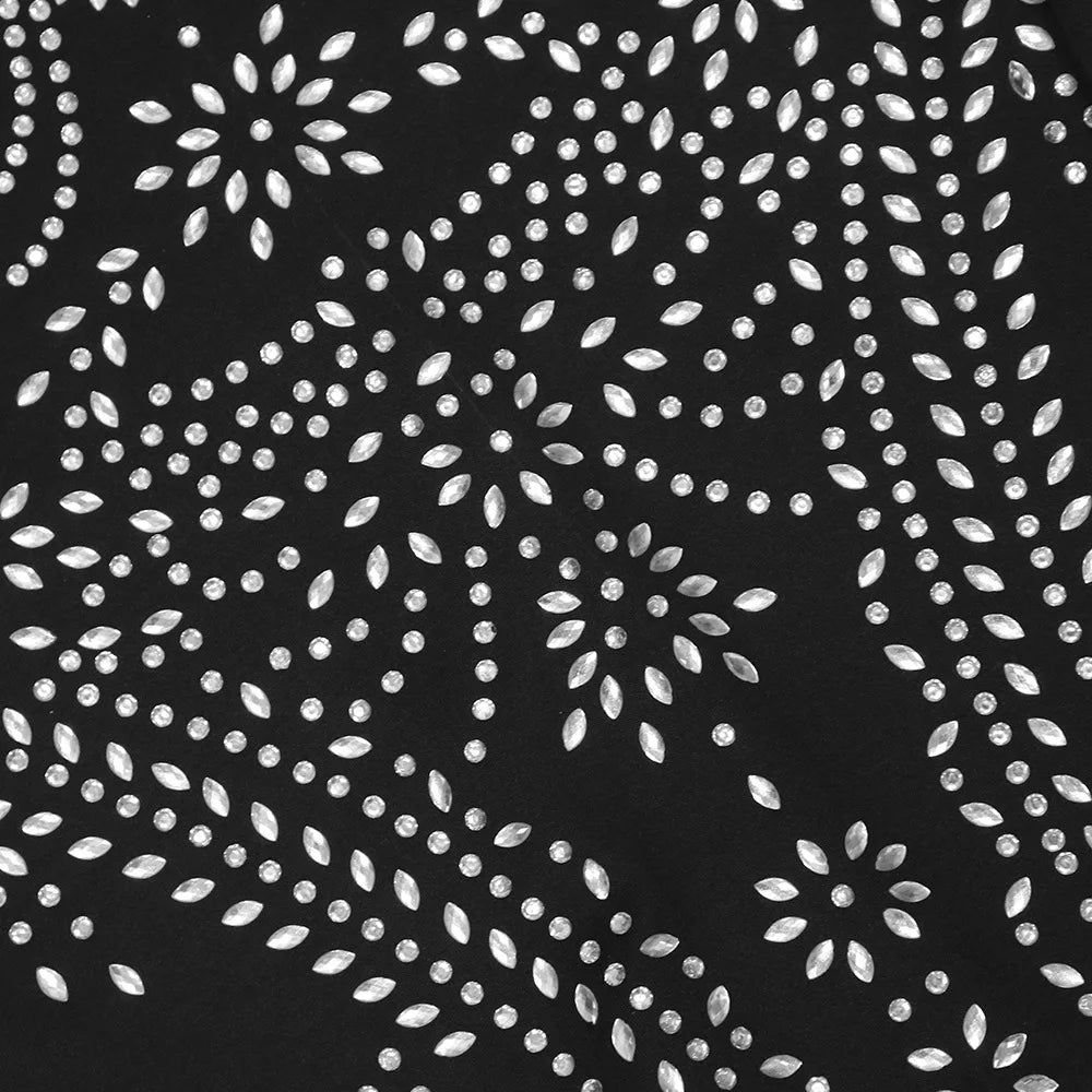 Full Sleeve Women Turtleneck Jumpsuits Diamonds Hot Rhinestones Rompers One Piece Sexy Pencil Night Club Party Outfits