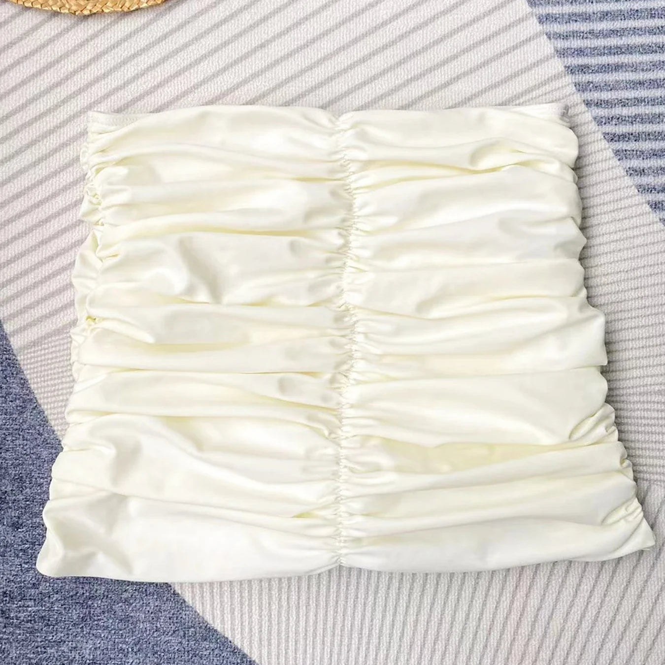 New Sexy Flower Bandeau Three Pieces Bikini Set Swimsuit For Women Bandeau Push Up Swimwear Female Bathing Suit Beach Skirt