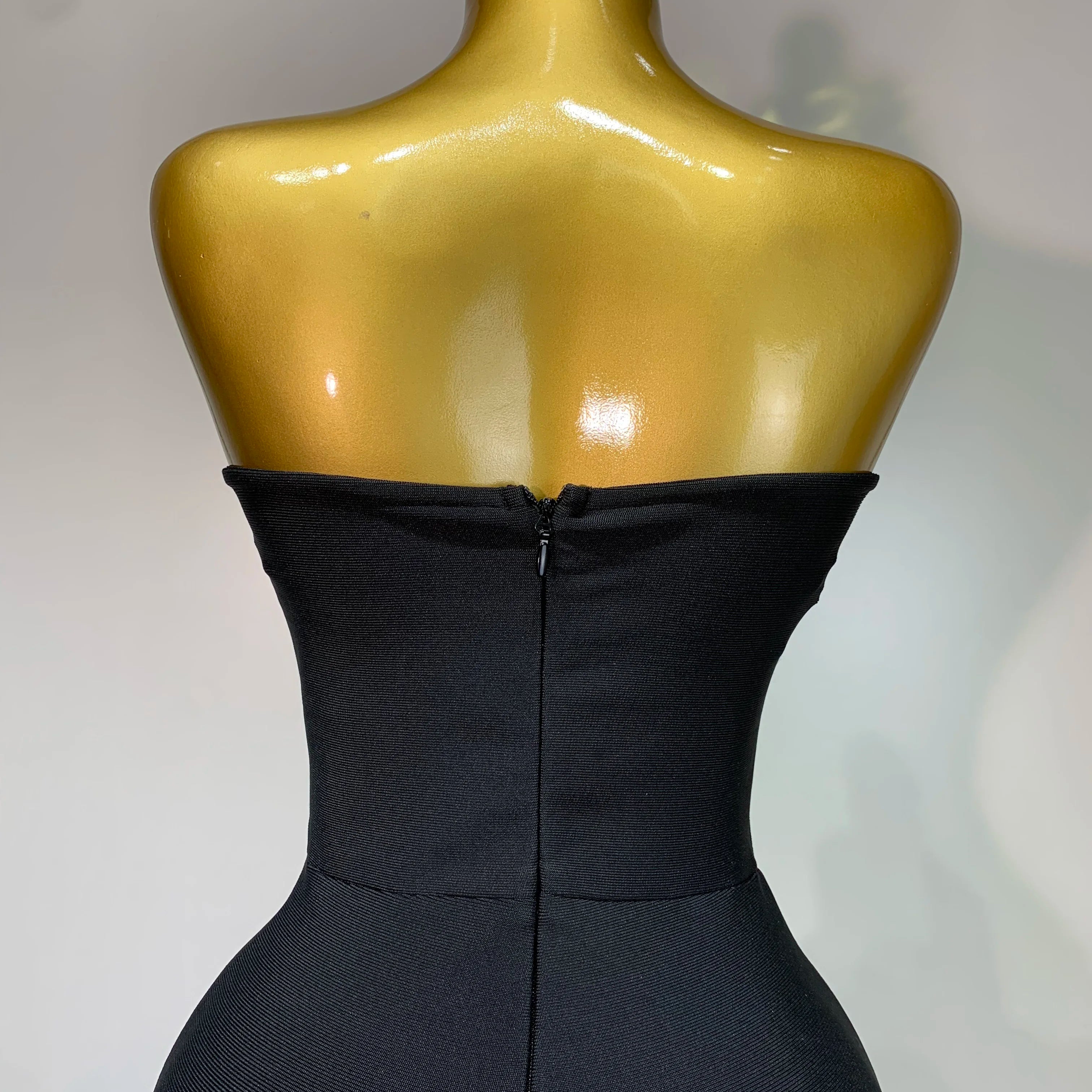 Fashion Celebrate Sparkly Rhinestone Women Sexy Strapless Bodycon Bandage Jumpsuit Runway Nightclub Party Luxury Birthday Outfit