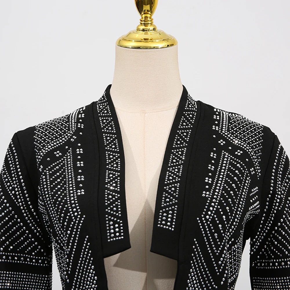 Hit Color Spliced Stick Drill Casual Jackets for Women Open Stitch Long Sleeves Short Jacket Female Clothing New