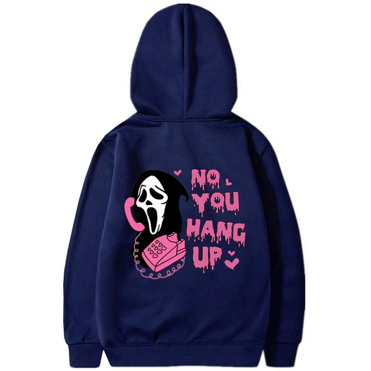 Scream No You Hang Up Crewneck Sweatshirt Ghostface Hoodies Scream Ghost Hooded Sweatshirts Scream Movie Halloween Pullover