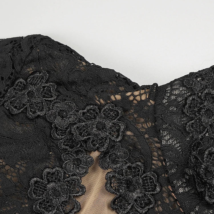 Lace Accent Maxi Dress High Neckline Cut-out Tulle Fabric Long Sleeves Floor Length Cocktail Party Evening Gowns