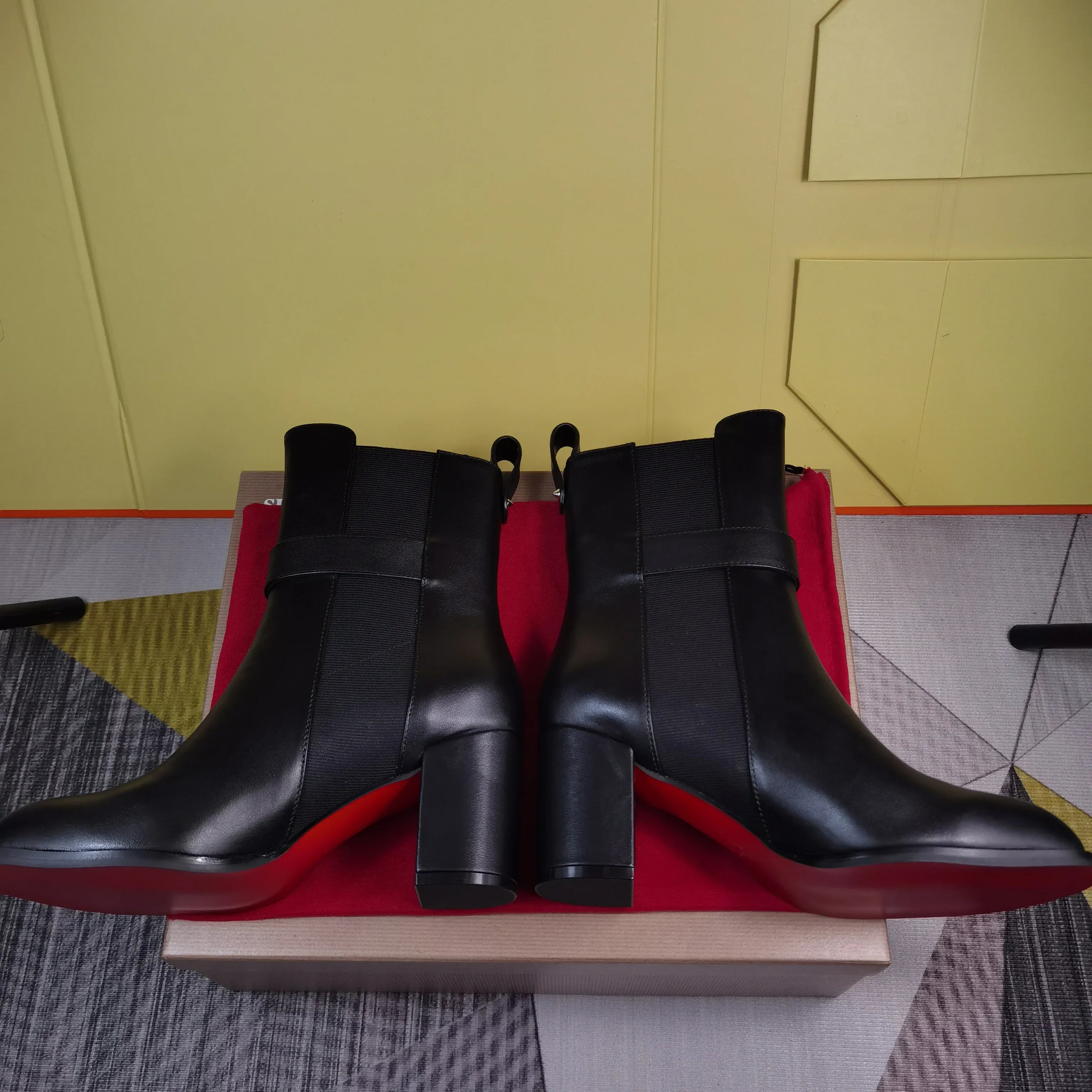 new designer GPBD women's casual high heels luxury genuine leather red bottom shoes top fashion boots 4