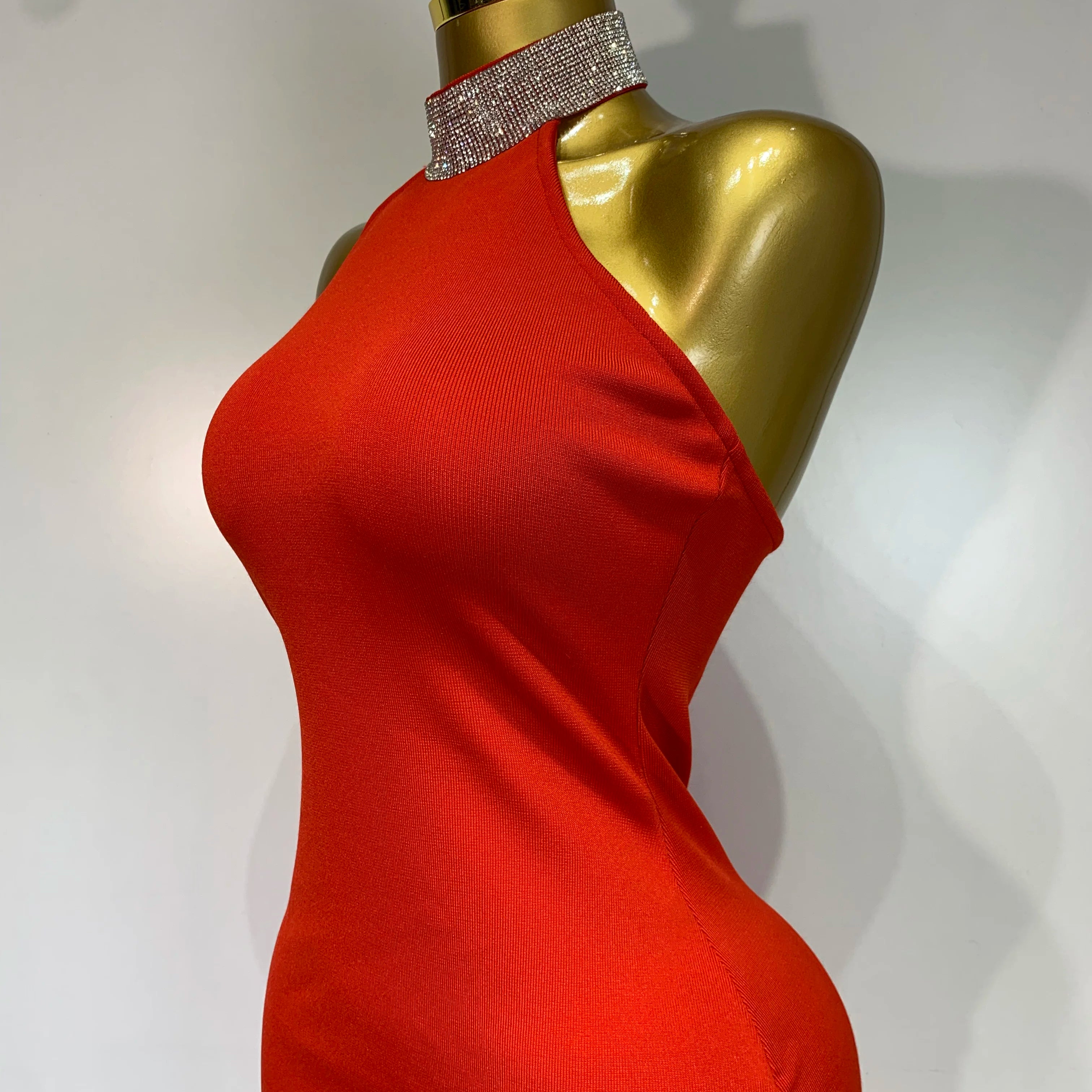 Luxury Birthday Bandage Dress Women 2025 Elegant Red Halter Backless Celebrity Evening Party Wedding Gowns Club Gala Dresses