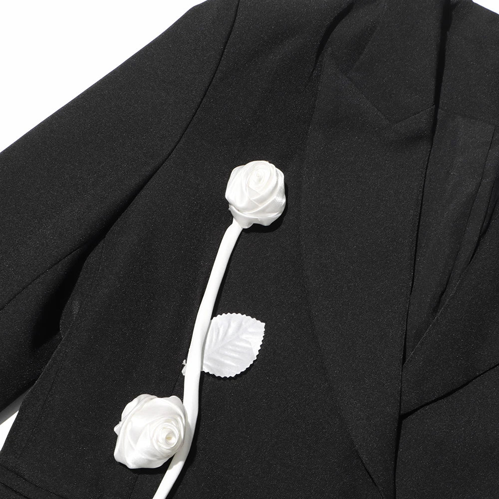 Hit Color Spliced Appliques Fashion Jackets for Women Lapel Long Sleeves Patchwork Single Breasted Jacket Female