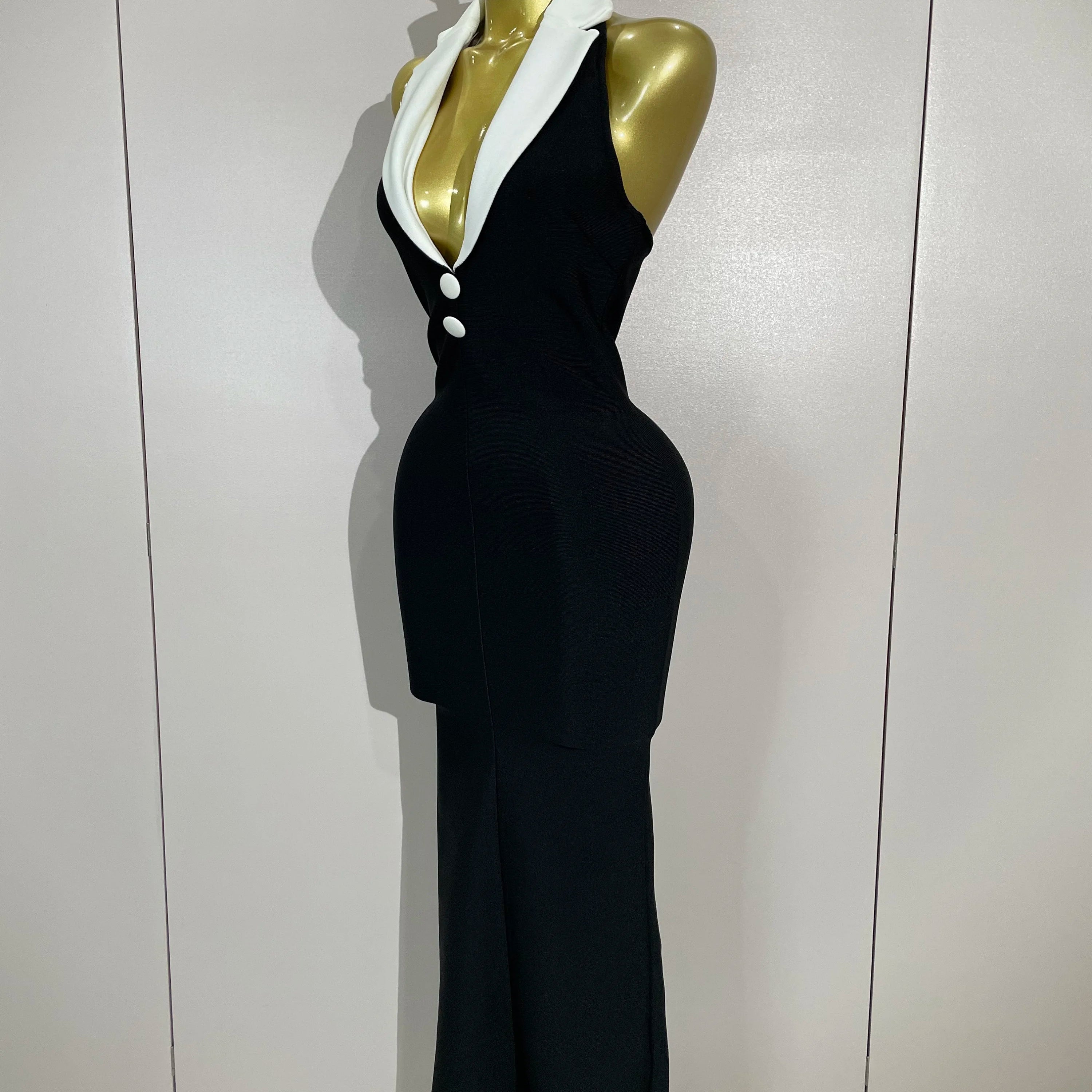 Women Sexy Halter Backless Sleeveless Bodycon Maxi Dress Celebrity Elegant Gown Club Birthday Evening Party Wedding Dresses