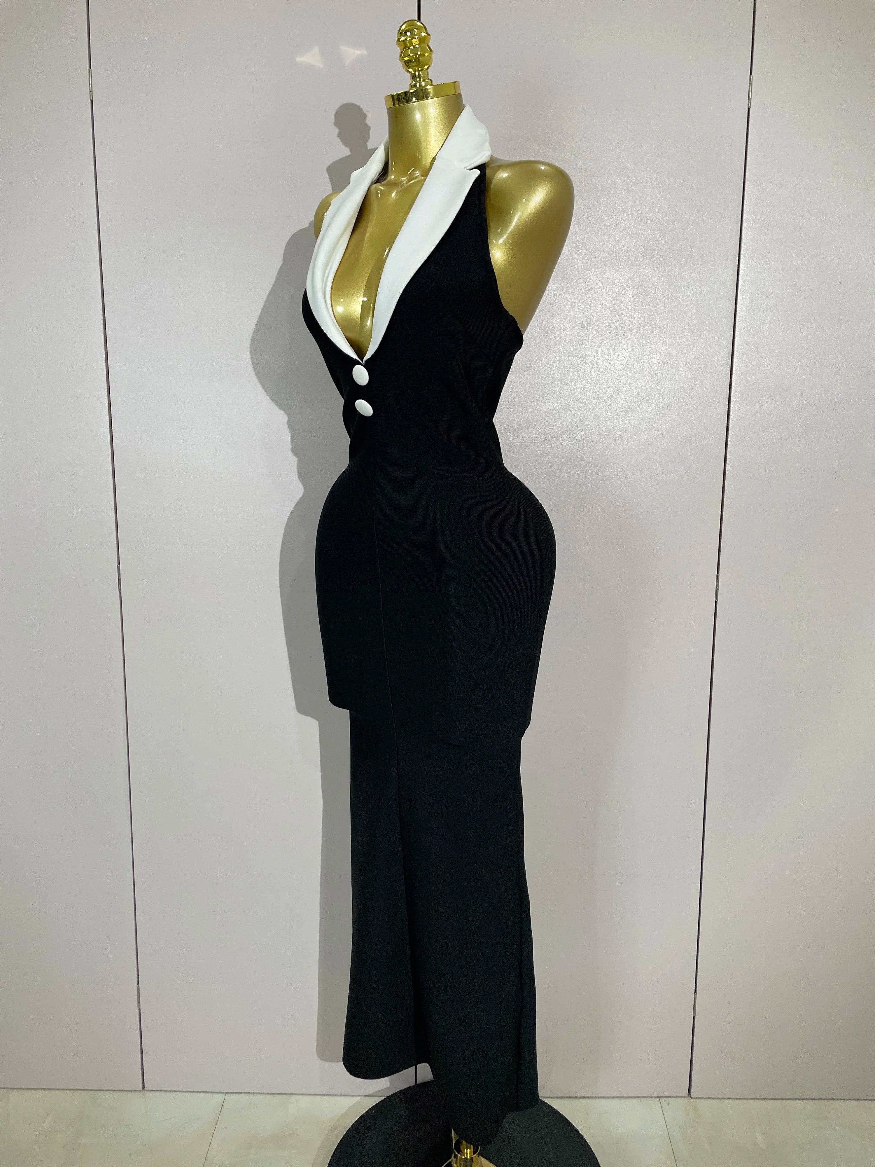 Women Sexy Halter Backless Sleeveless Bodycon Maxi Dress Celebrity Elegant Gown Club Birthday Evening Party Wedding Dresses