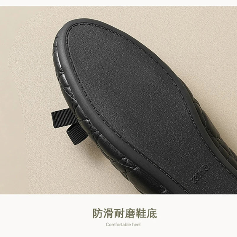 New spring women's outdoor shoes Round toe design Black Mary Jane shoes Ladies casual flat shoes Work shoes Boat shoes 41-43