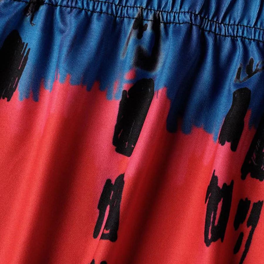 LW Plus Size shorts Two pieces sets casual long sleeve Tie Dye Bandage Top + Shorts Set 2024 NEW Spring summer Fashion 2pcs set