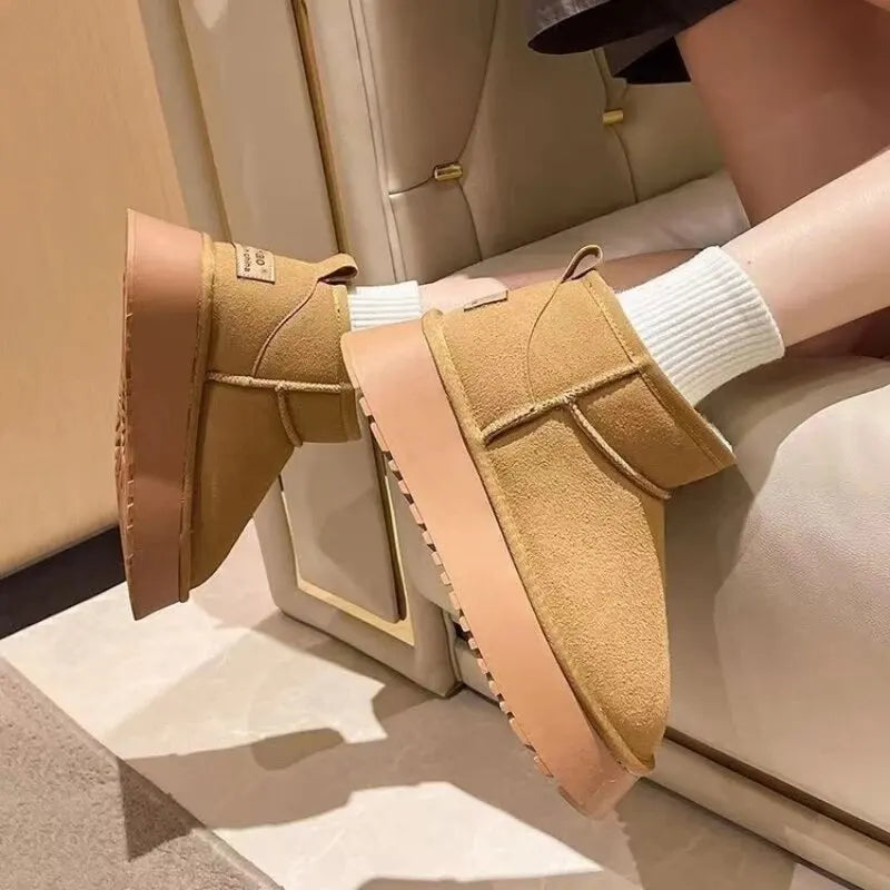 Women's Winter Warm Snow Boots Waterproof Anti-slip Cotton Women's Padded Thickened Platform Ankle Boots Botas Mujer