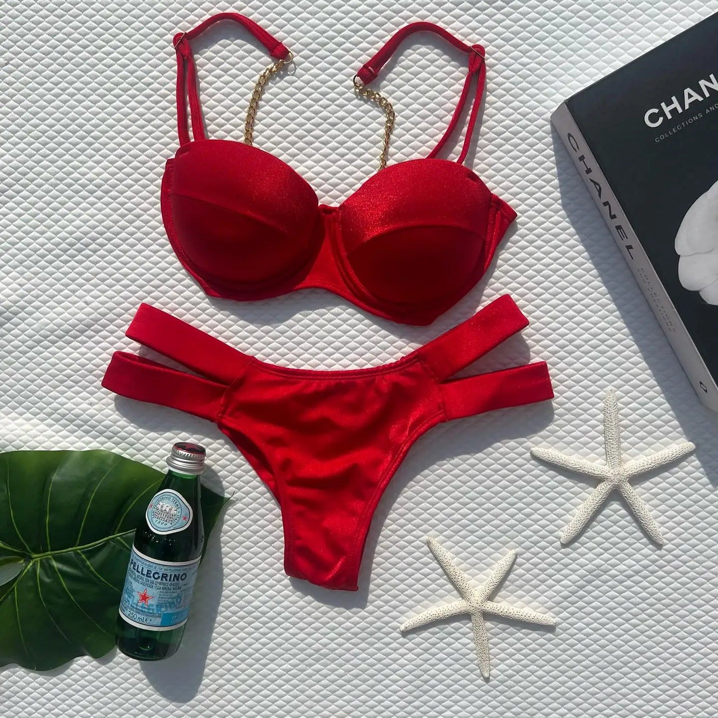 Summer Push Up Bikini Sets Solid Women's Swimsuit Vintage Print Swimwear Vacation Bathing Suit Sexy Summer Outfits Beachwear SE24303R1