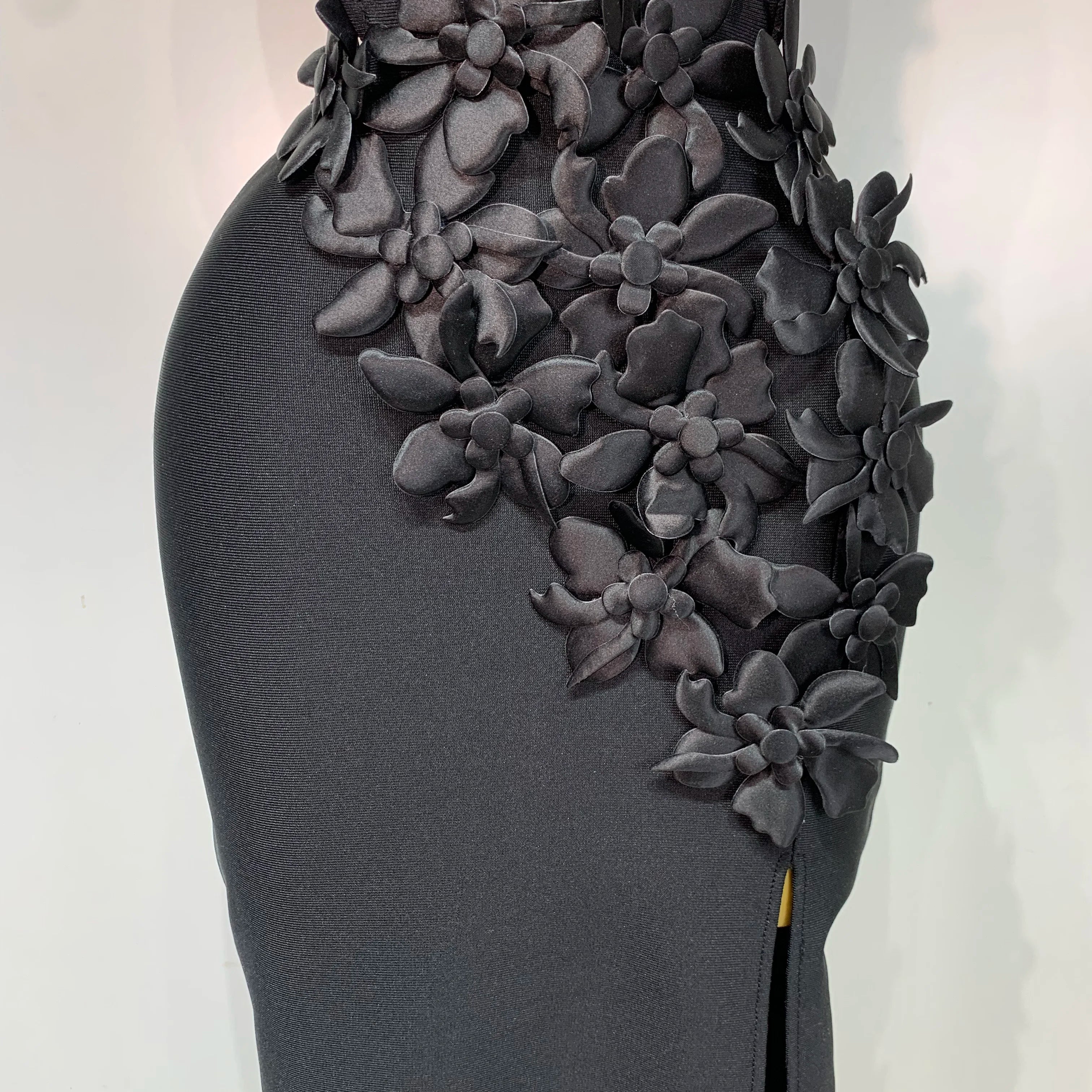 Women Sexy Sleeveless Flower Hollow Out Evening Party Bandage Dresses Red Knitted Bodycon Birthday Wedding Guest Clothing