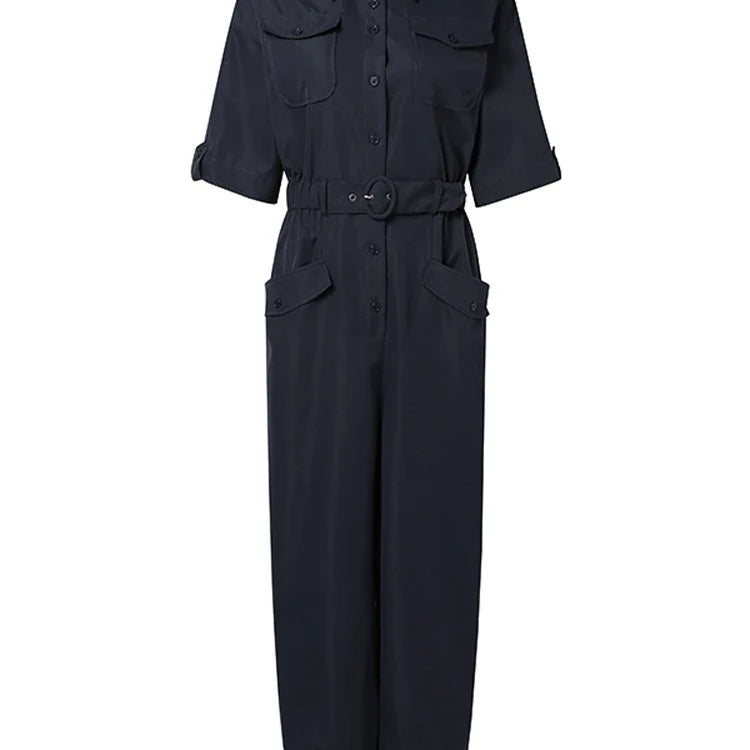 ZANZEA Summer Fashion Work Jumpsuits Woman Lapel Neck Cargo Playsuits Female Elegant OL Party Rompers Loose Pant Oversized 2024
