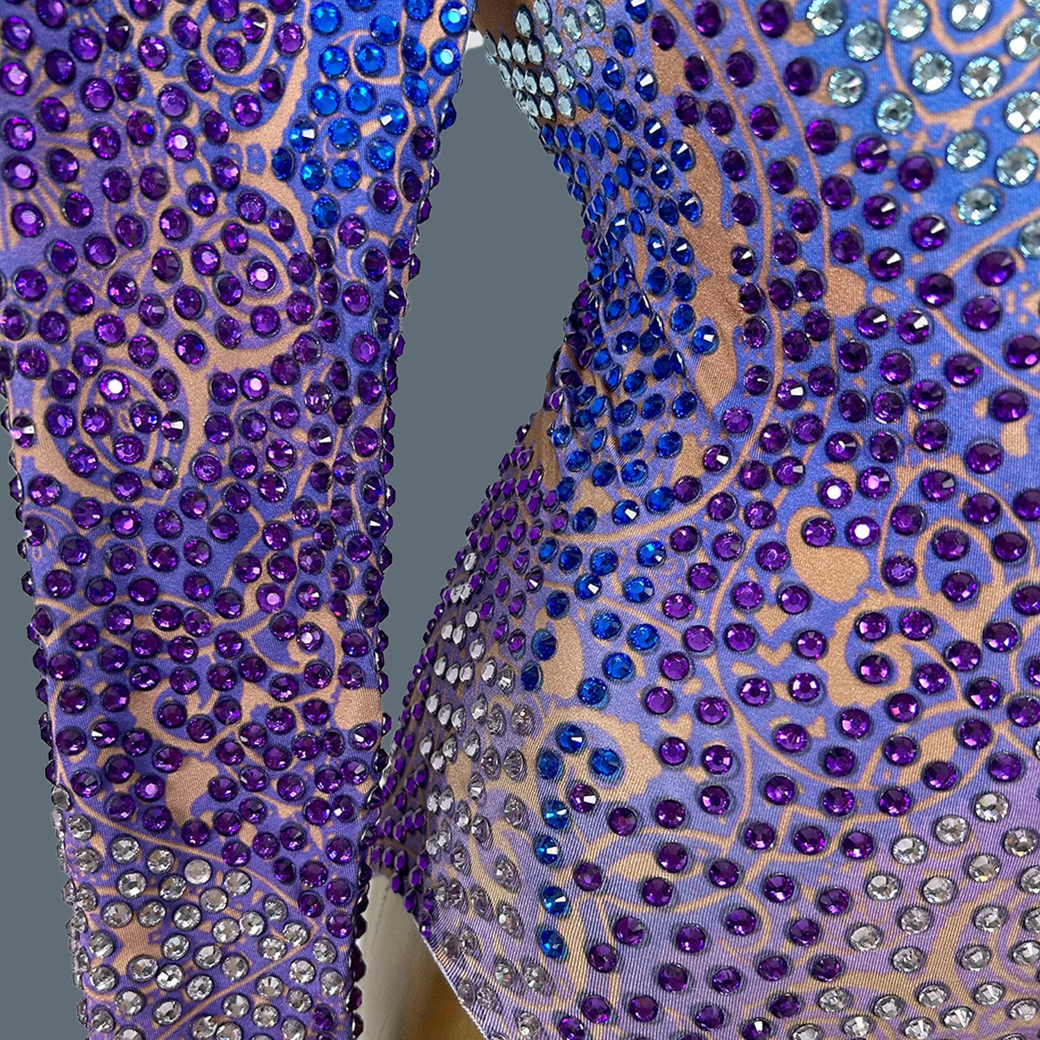 Sparkly Crystal Diamonds Sexy Tight Bodysuit Long Sleeve Performance Dancer Cosume Nightclub Bar Stage Wear Bumengwang