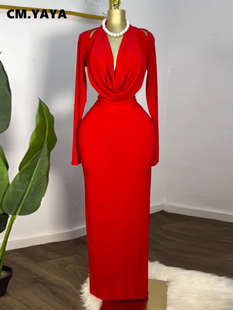 Women Full Sleeve Pile Collar Long Maxi Dress 2025 Sweet Holiday Beach Birthday Evening Sexy Girl Party Dresses Vestidos