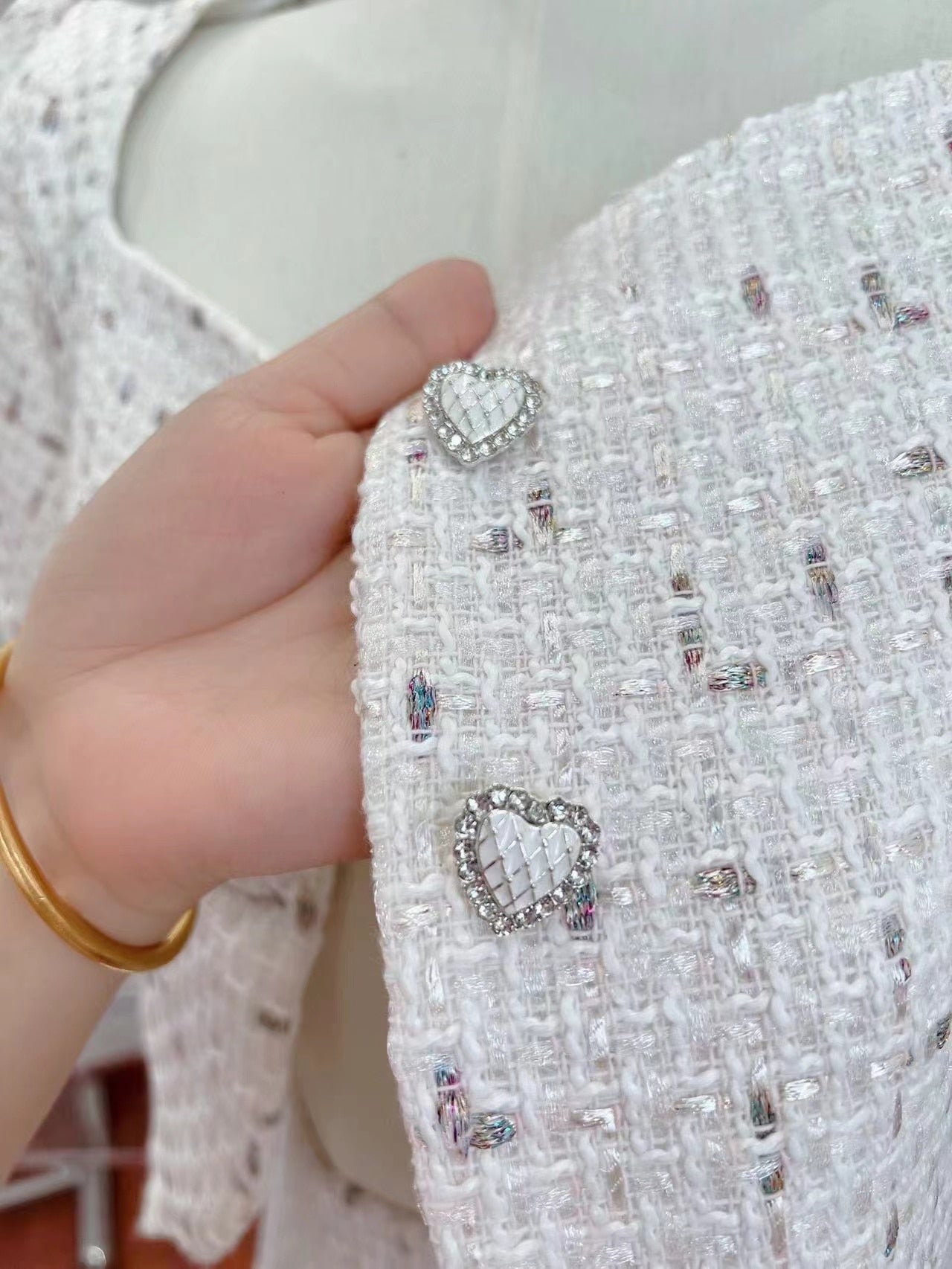 Small Fragrant Skirt Suit Tweed Short Coat Puff Sleeve Two Piece Set Female 2024 Summer Fashion Skirt for Women Korea Fashion