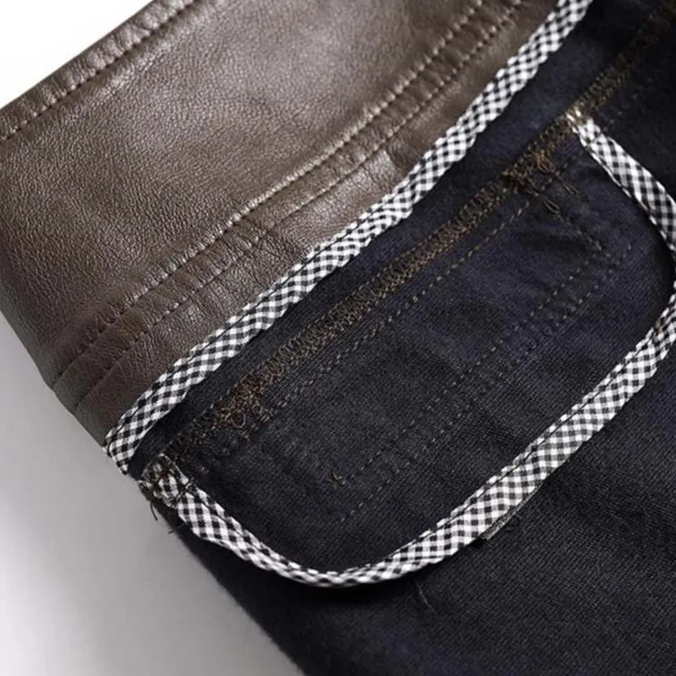 ZUZK Women PU Leather Wed Leg Pants Autumn Winter Fashion Warm Long Leather Pants Elegant LeatherTrousers