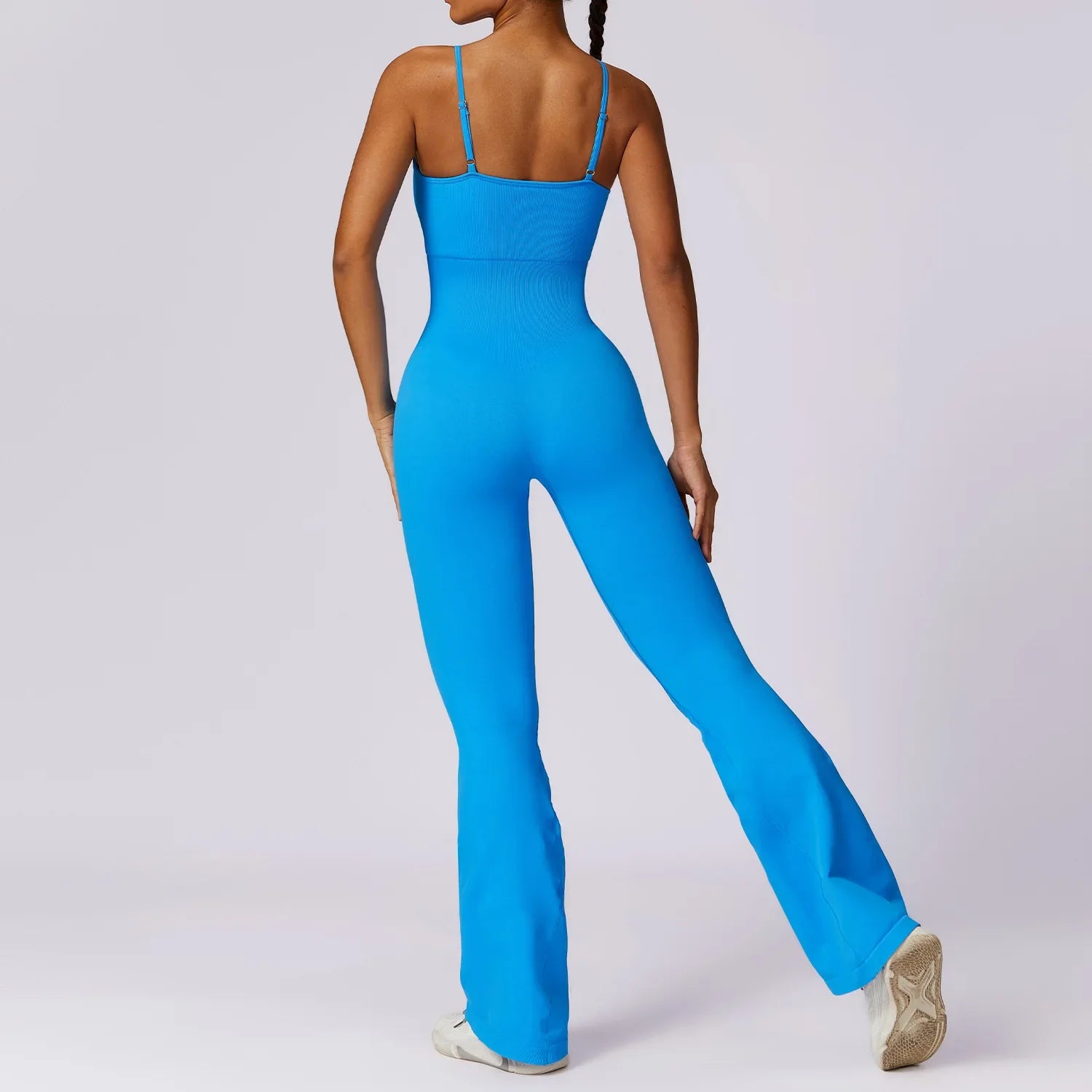 Seamless Jumpsuit Gym Set Women Training Yoga Suit Sportswear Women Sports Jumpsuit Fitness Rompers Stretch Workout Bodysuits Sky blue