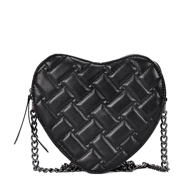 Women's heart-shaped color bump stereo shoulder bag i2