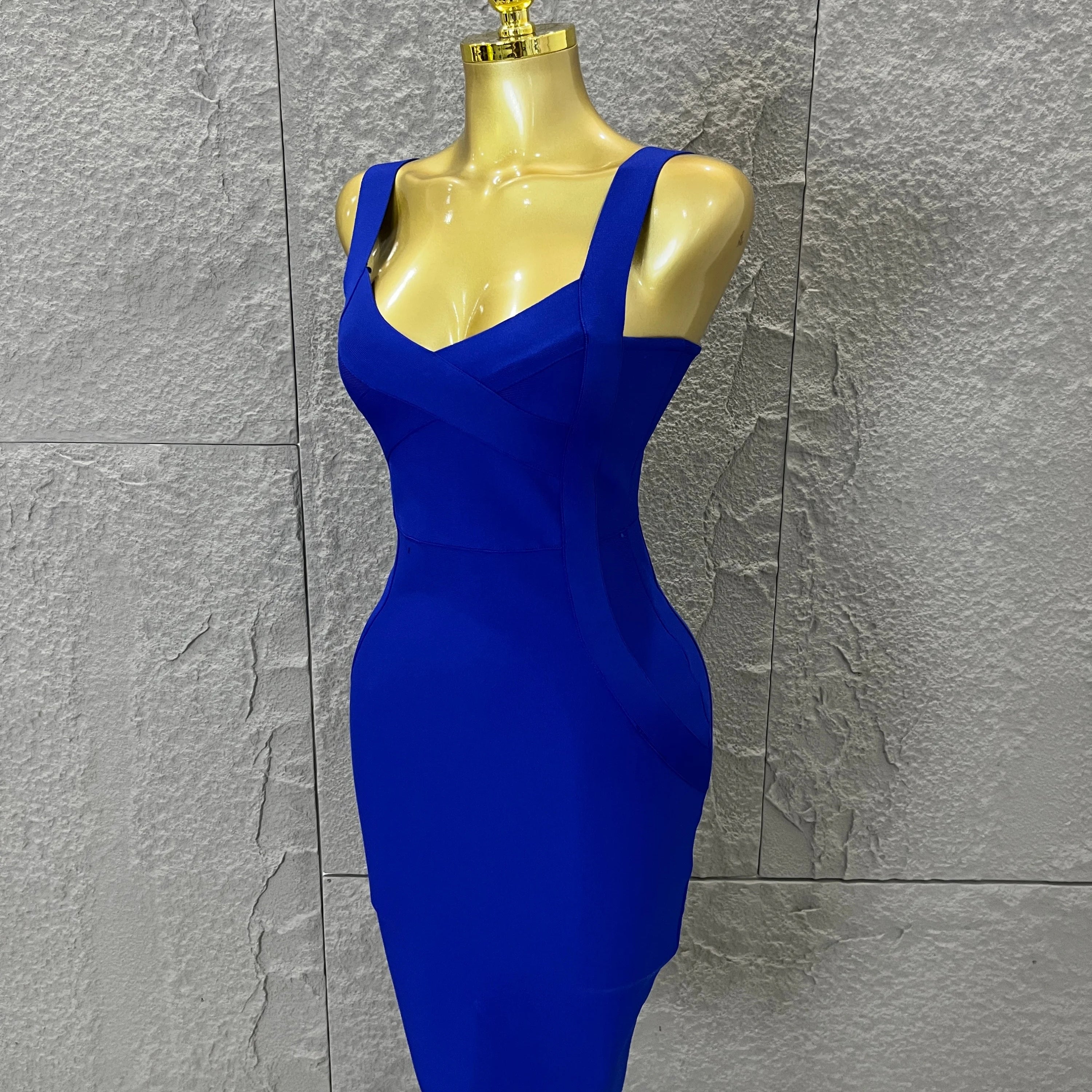 Elegant Sweetheart Neck Bandage Dress Crisscross Bust Slim Fit Midi Evening Banquet Formal Dinner Wedding Guest Cocktail Outfit