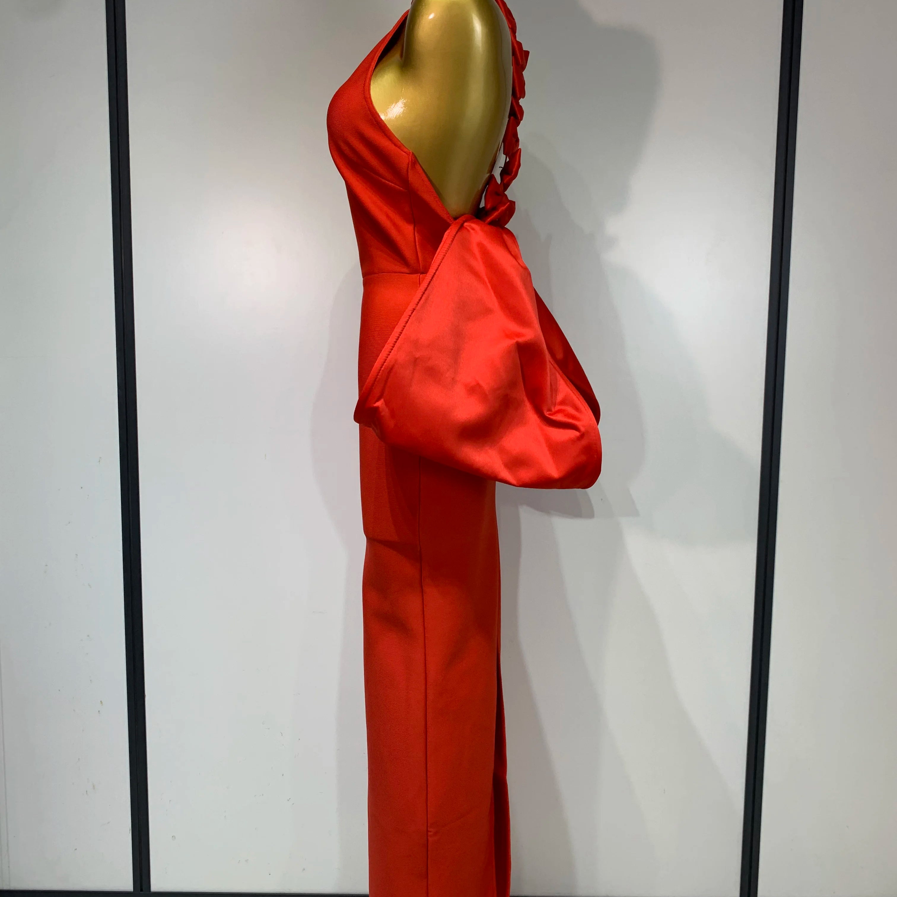 Women Sexy Backless Bow Sleeveless Bodycon Bandage Maxi Dress Red Celebrity Evening Party Cocktail Luxury Birthday Party Dresses