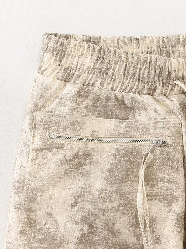 TRAF Women Spring Pilot Jackets Skirt Sets 2024 Fashion Print Long Sleeved Short Coats Pockets Elastic Waist Mini Skirts Outwear