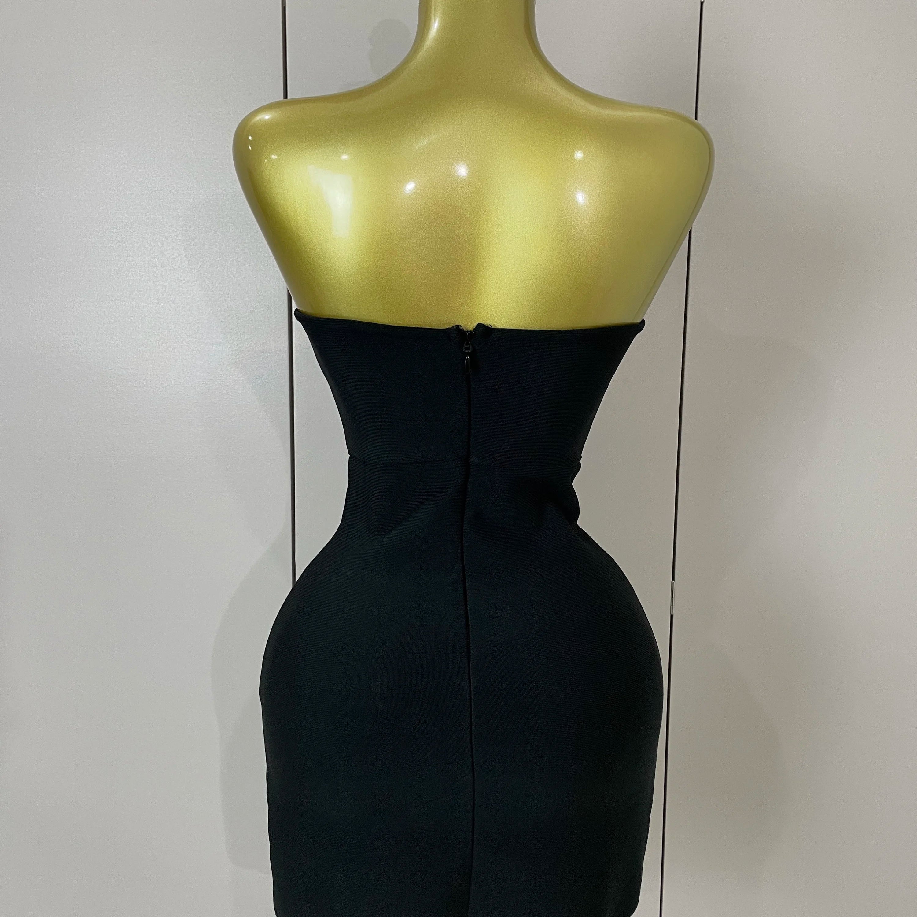 Sexy Strapless Colorful Crystal Bodycon Mini Bandage Dress 2025 Women New Elegant Party Celebrate Luxury Birthday Dress