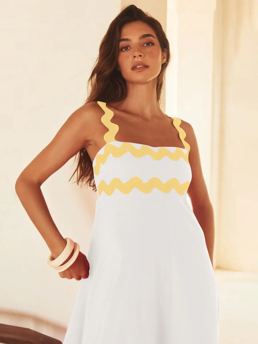 Striped O Neck Printed Long Maxi Dress Women Fashion Sleeveless Streetwear Female Loose Beach Holiday Vestidos Robes