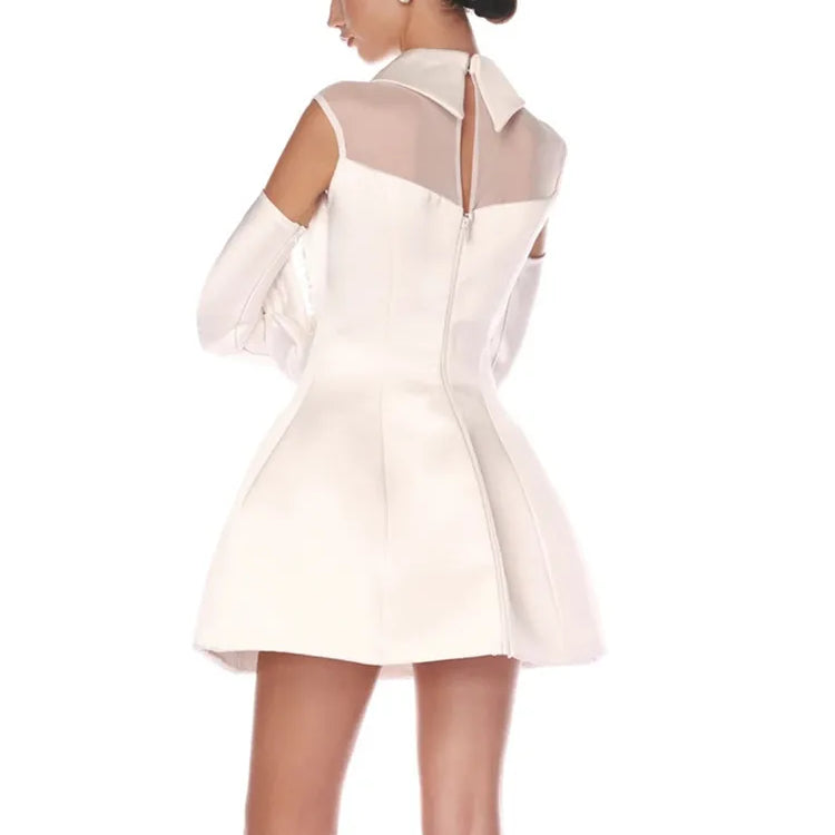 Luxury Women Celebrity Sexy Tank White Pearl Diamonds A Line White Mini Bodycon Dress Elegant Evening Club Party Dress