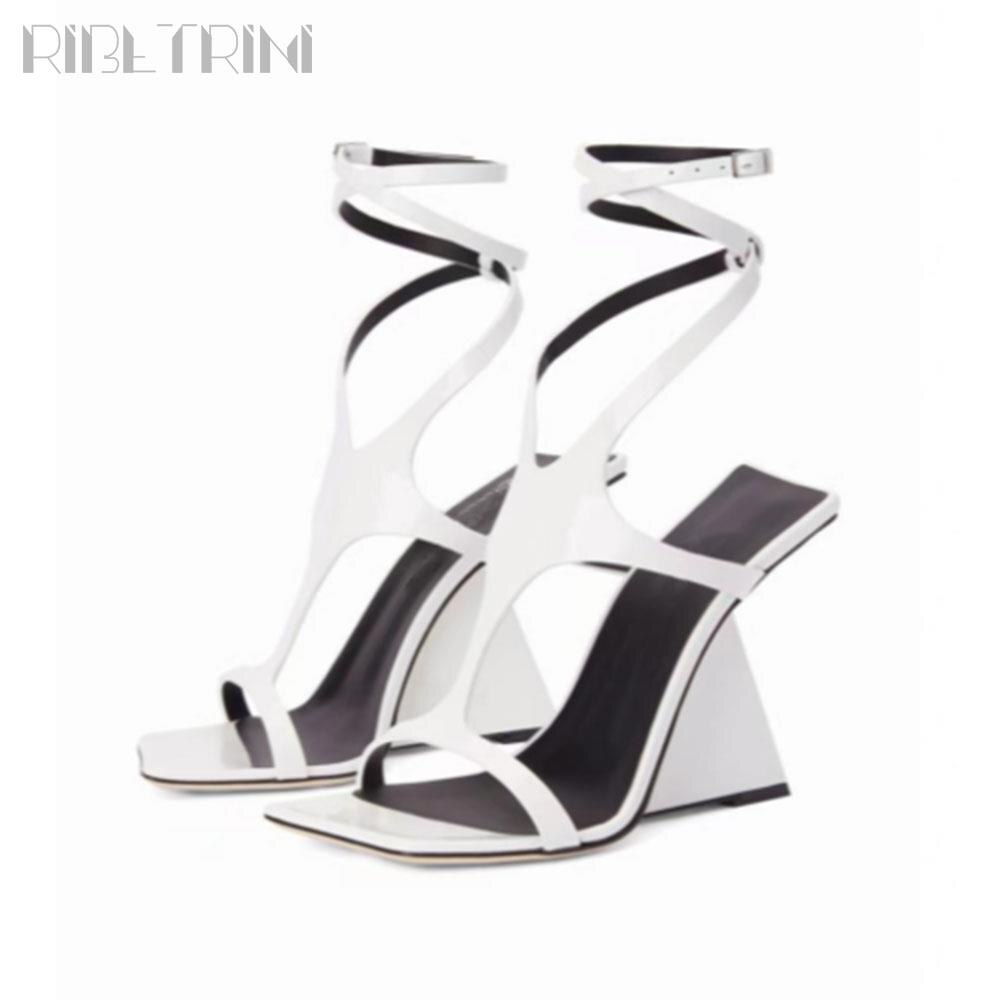 Women's Sandals Stranger High Heel Gladiator Shoes Brand Buckle Elegant Casual Rome Design Stylish 2024 New Sandals For Woman