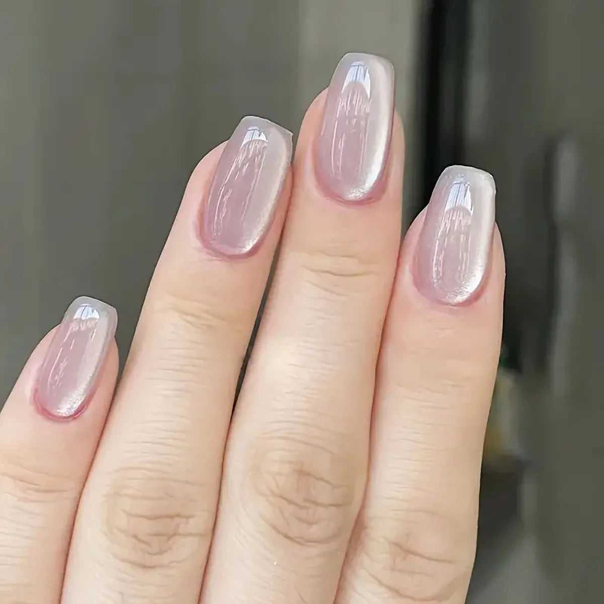 24pcs/30pcs short square ballet fake nails for women cat eyes glitter green blue purple pink shinny nail tips press on nail art JP1494 24pcs