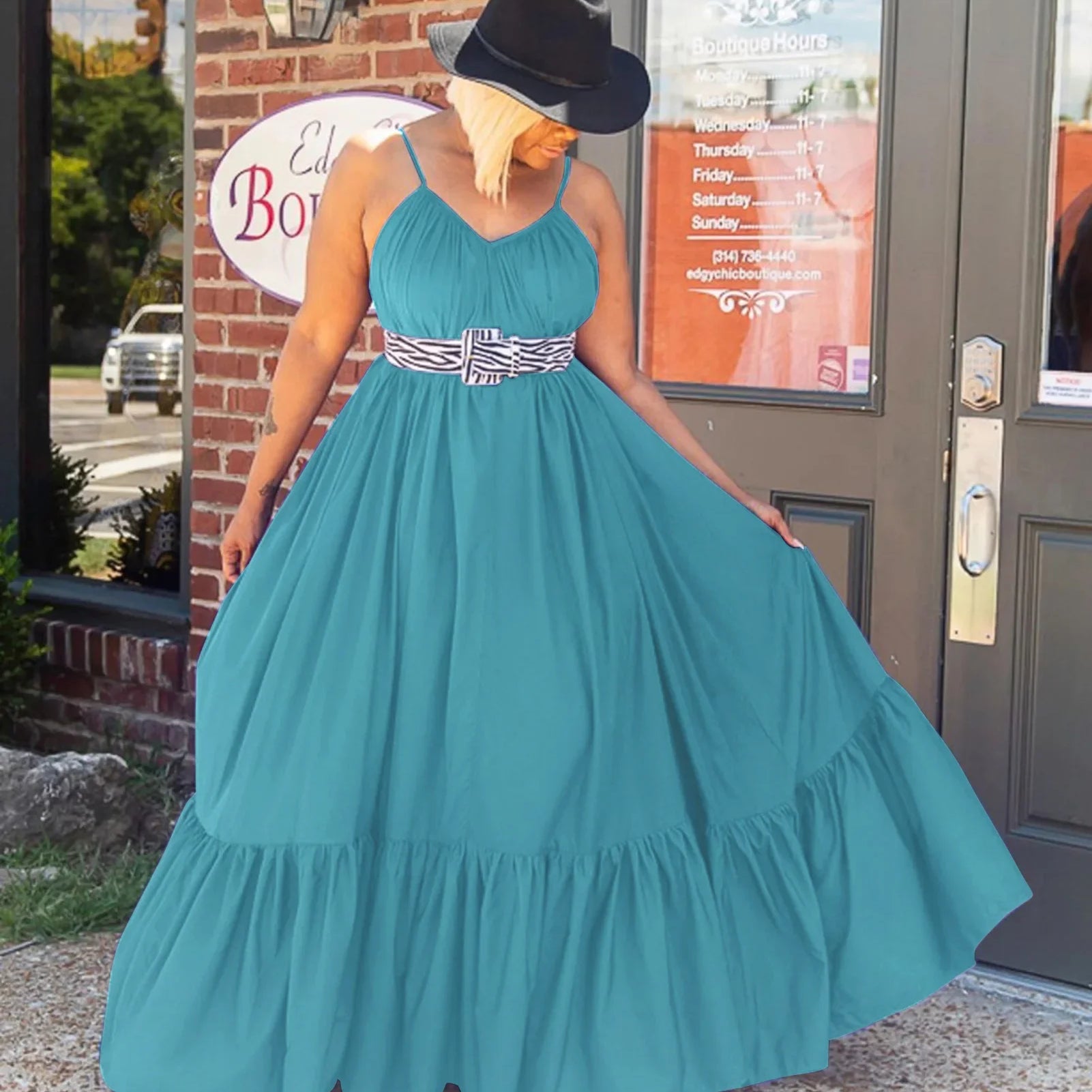 CMYAYA Women Summer Long Maxi Dress Sexy Sleeveless Strap Loose Beach Party Night Club Bandage Female S-5XL Dresses Vestido Lake Blue