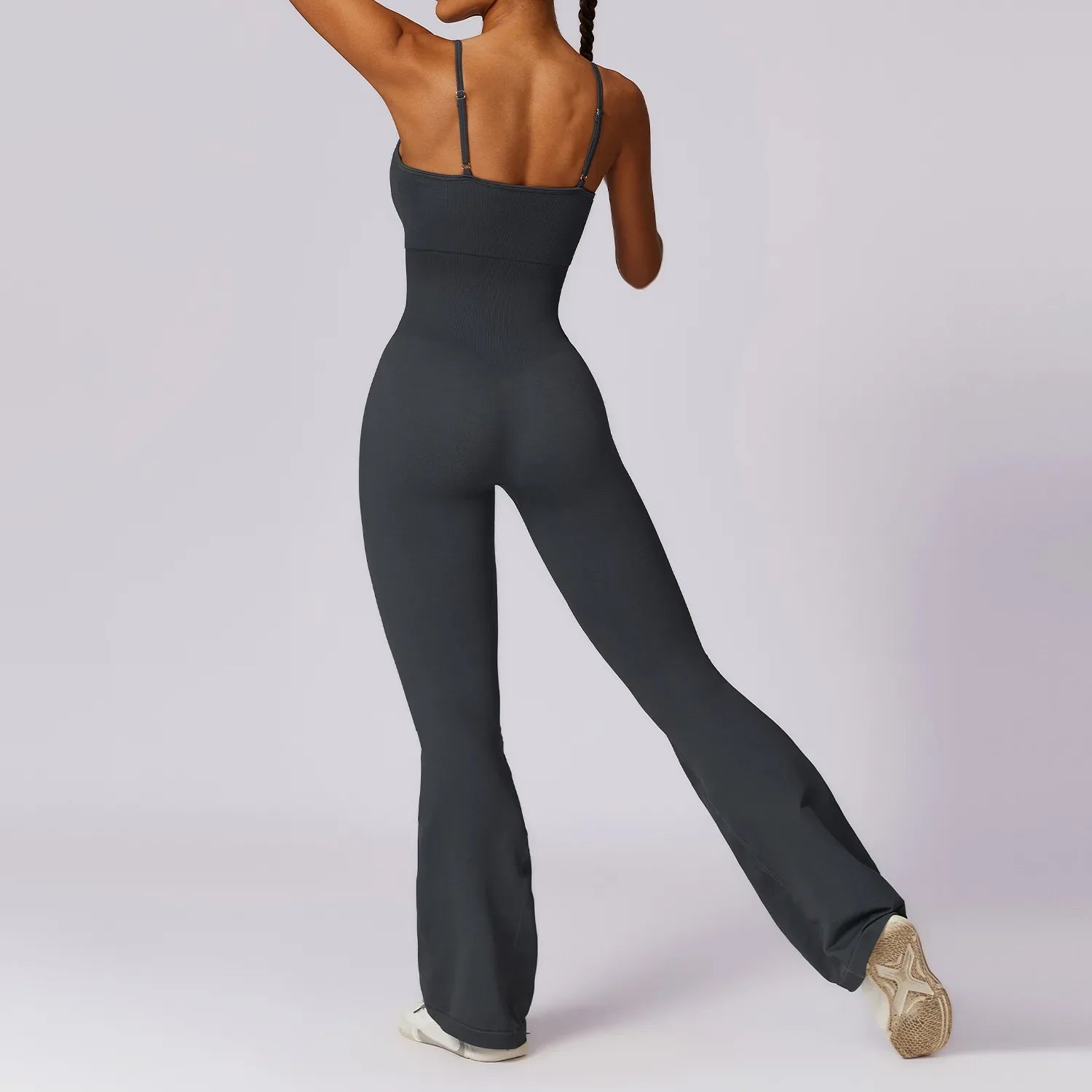 Seamless Jumpsuit Gym Set Women Training Yoga Suit Sportswear Women Sports Jumpsuit Fitness Rompers Stretch Workout Bodysuits Titanium gray