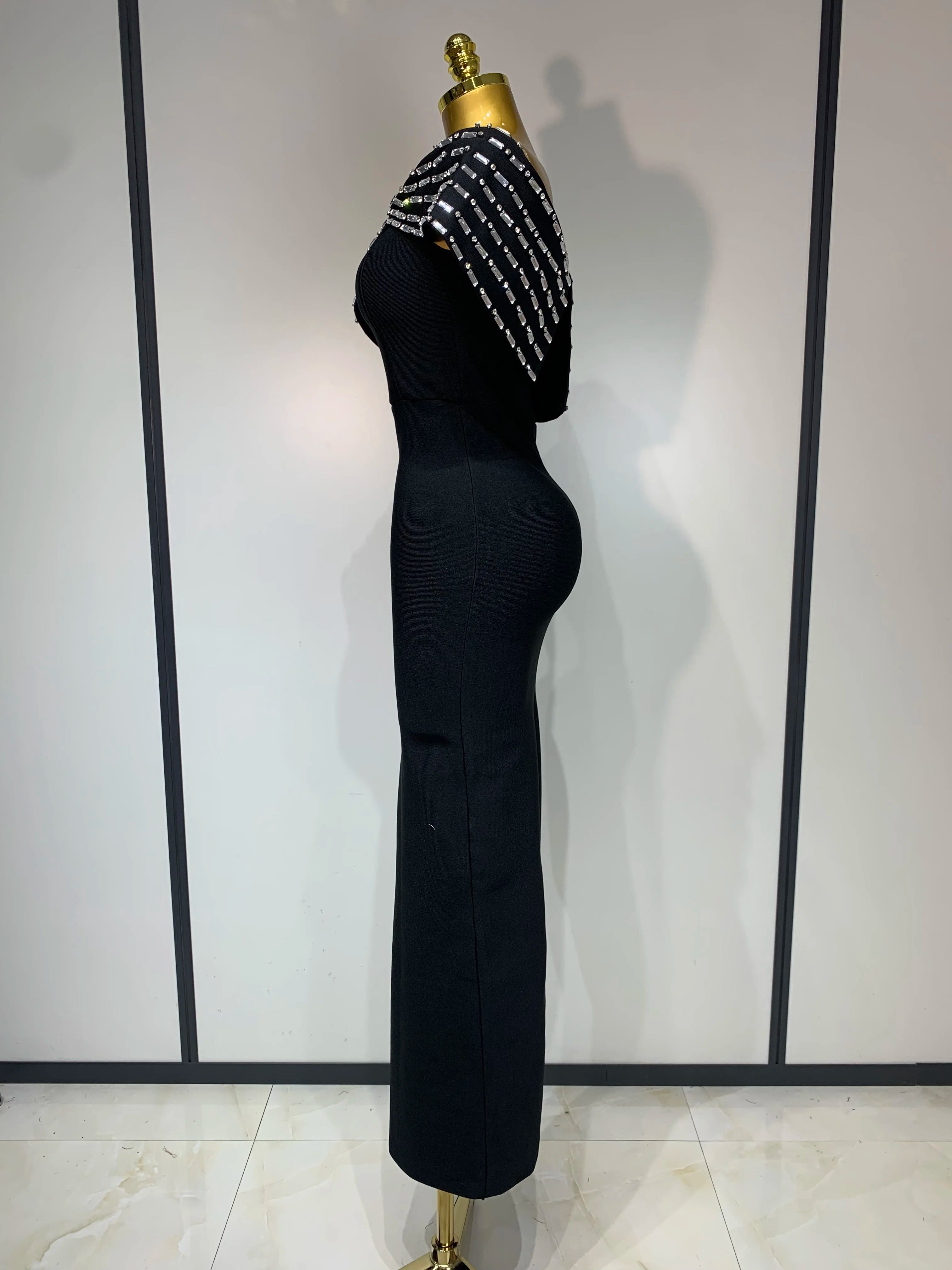 Fashion Sexy Strapless 2025 Black Off-shoulder Bodycon Bandade Dress Celebrity Cocktail Party Luxury Birthday Wedding Dresses