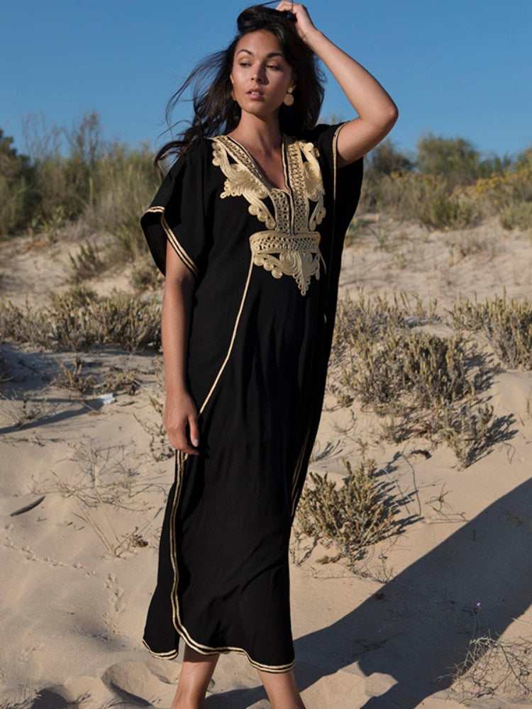 Plus Size Kaftan Tunic Beach Dress Swim Wear Bathing Suit Cover Up