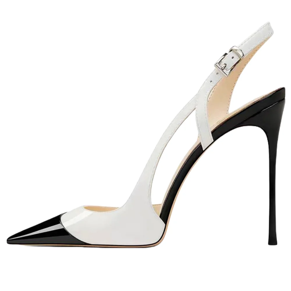 Summer Women High Heeled Shoes for Woman's Pointed Toe Ankle Thin Heels Mixed Colors Pumps Sexy Lady Patent Leather Party Shoes