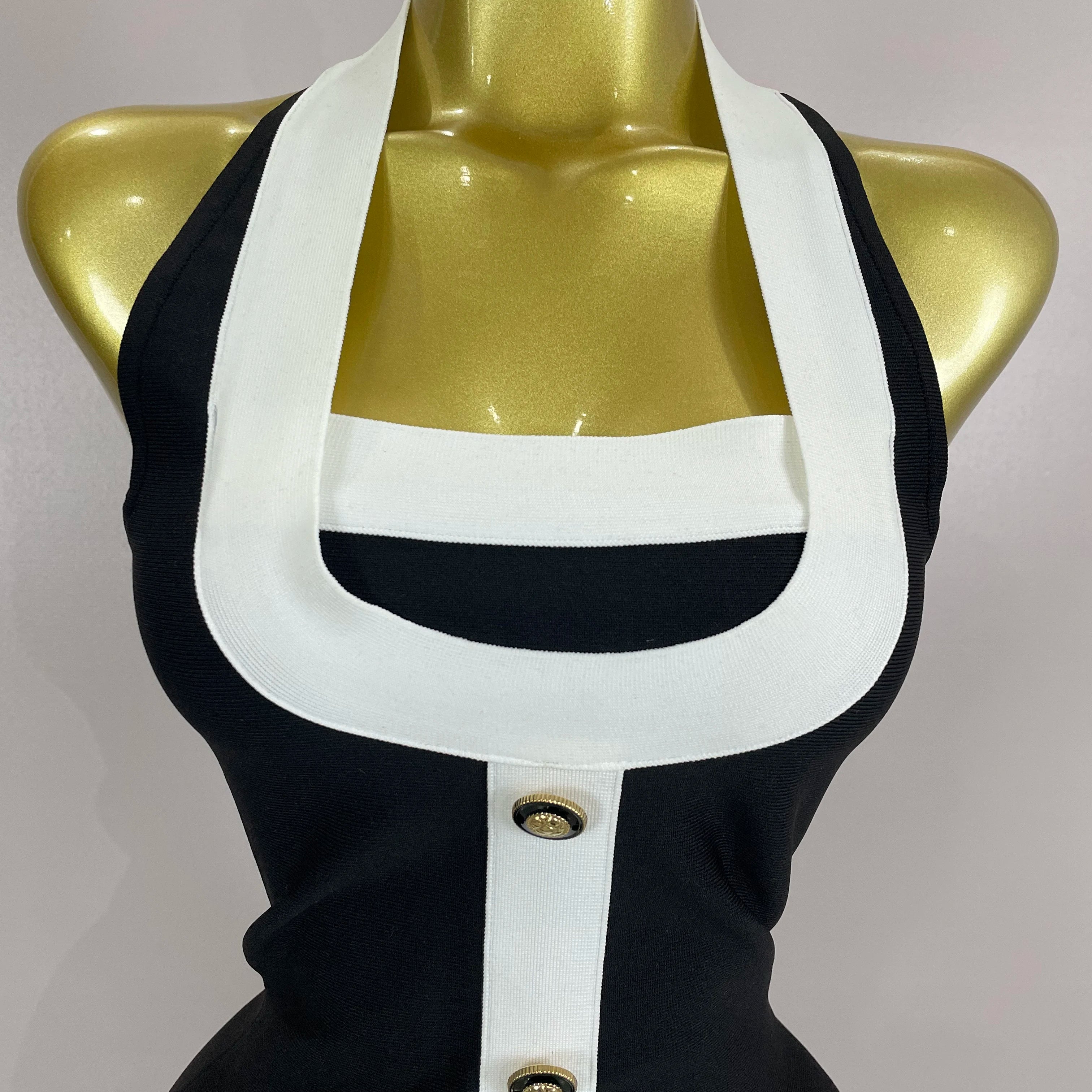 Sexy Backless Halter Button Bodycon Black Mini Bandage Dress 2025 Women Celebrity Elegant Evening Club Party Outfit